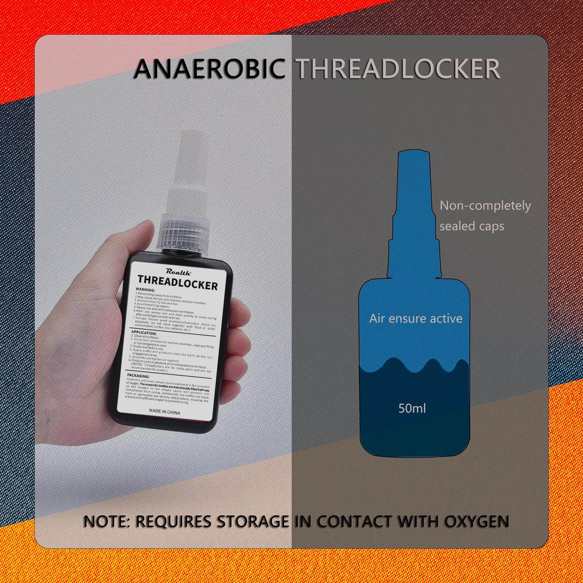 Red M262 High Strength Strength Gap Sealants 50Ml Bottle Red For Sealing Metal Nuts Bolts And Anti-Rust(M262)