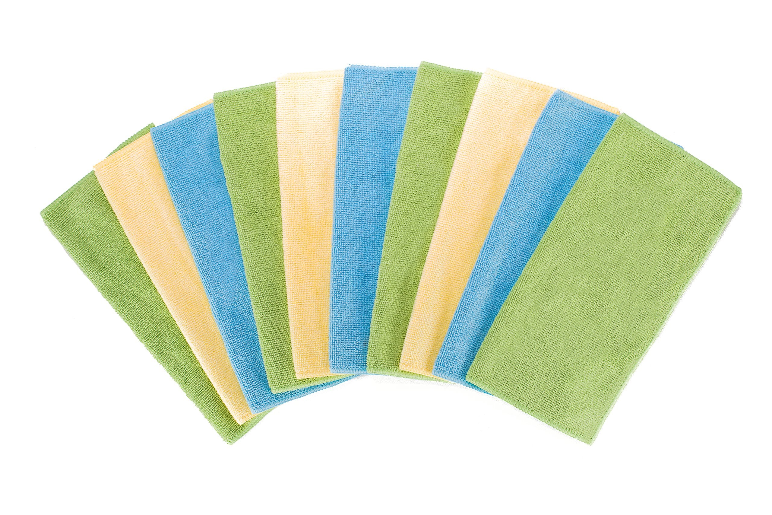 Fuller Brush All-Purpose Microfiber Cleaning Cloths - Multicolored - Reusable Dusting, Washing & Wiping Cloths - Size 10''X10''