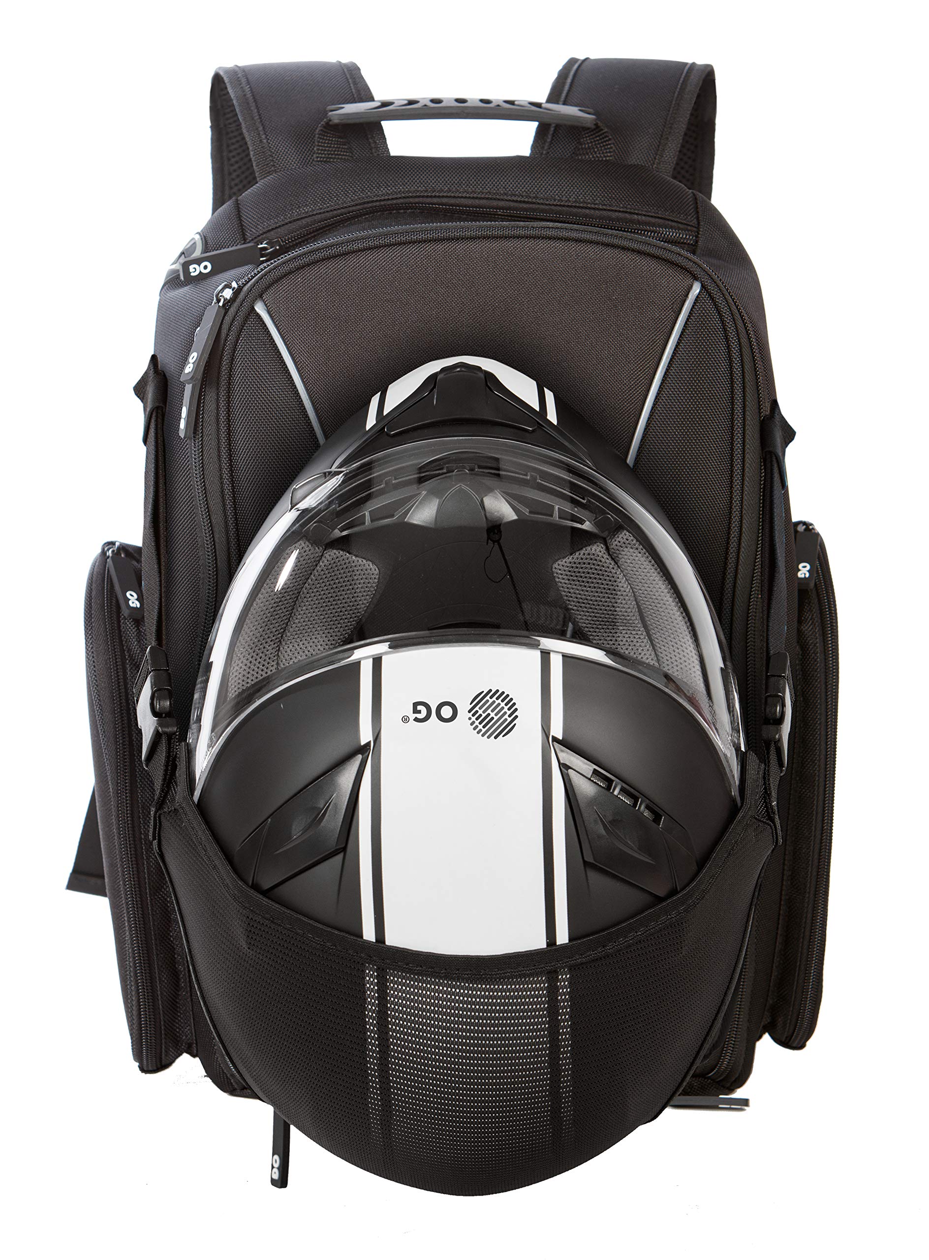 OG Original Motorcycle Backpack GO Black Waterproof, 20L, Motorbike Helmet Strap, Helmet Bag, Cycling Bag, Man, Laptop, Reflecti