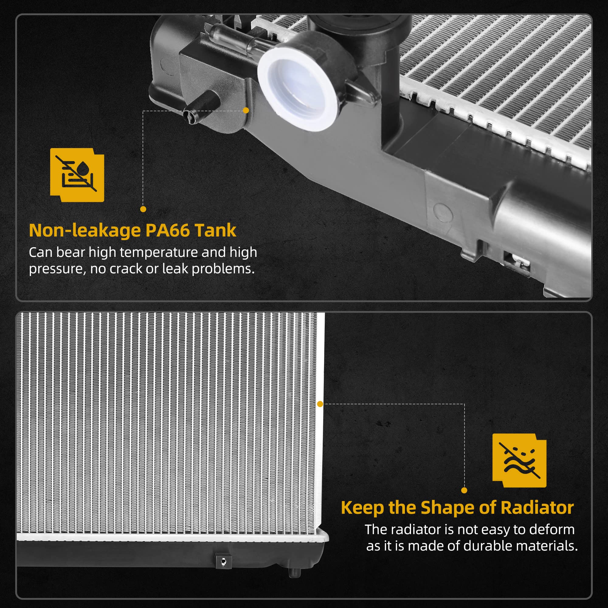 Dwvo Radiator Compatible With 2007-2011 Camry L4 2.4L, 2010-2011 Camry 2.5L 4Cyl Dwrd1081