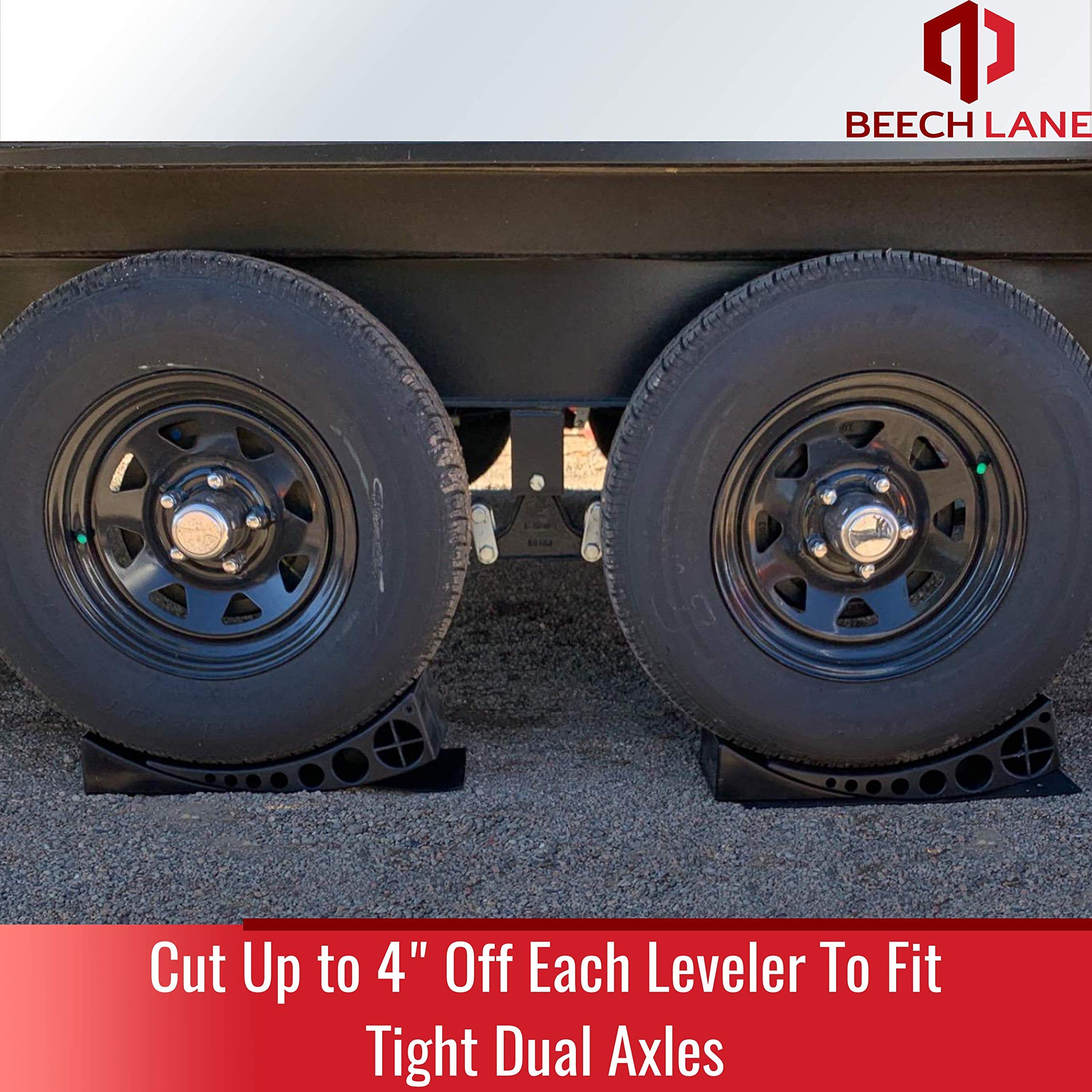 Beech Lane Camper Leveler 2 Pack - Precise Camper Leveling, Includes Two Curved Levelers, Two Chocks, And Two Rubber Grip Mats, Heavy Duty Leveler Works For Campers Up To 35,000 Lbs, Patented