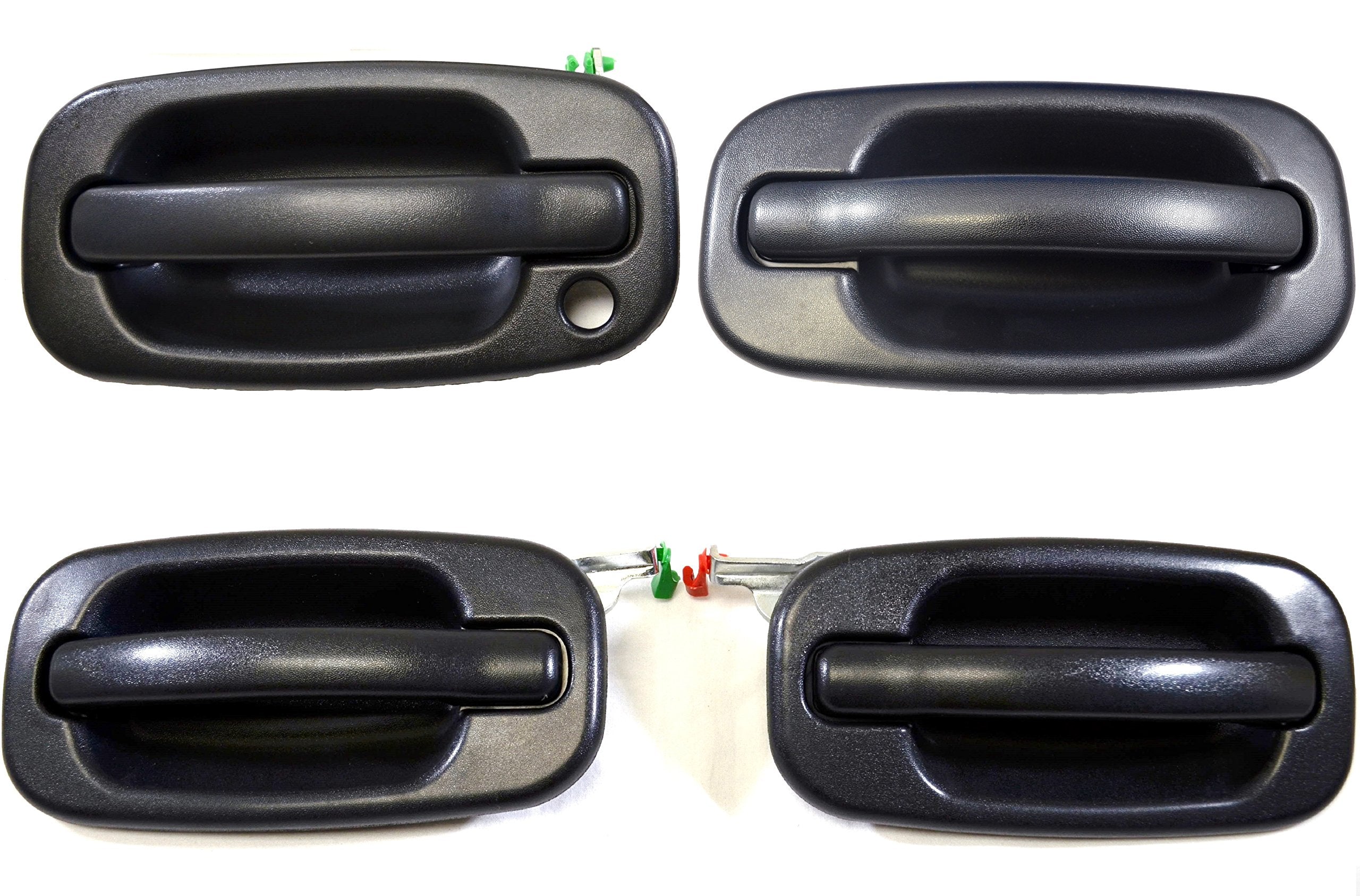 Pt Auto Warehouse Gm-3523A-Qpk - Outside Exterior Outer Door Handle, Textured Black - 1 Front Left, 1 Front Right, 1 Rear Left, 