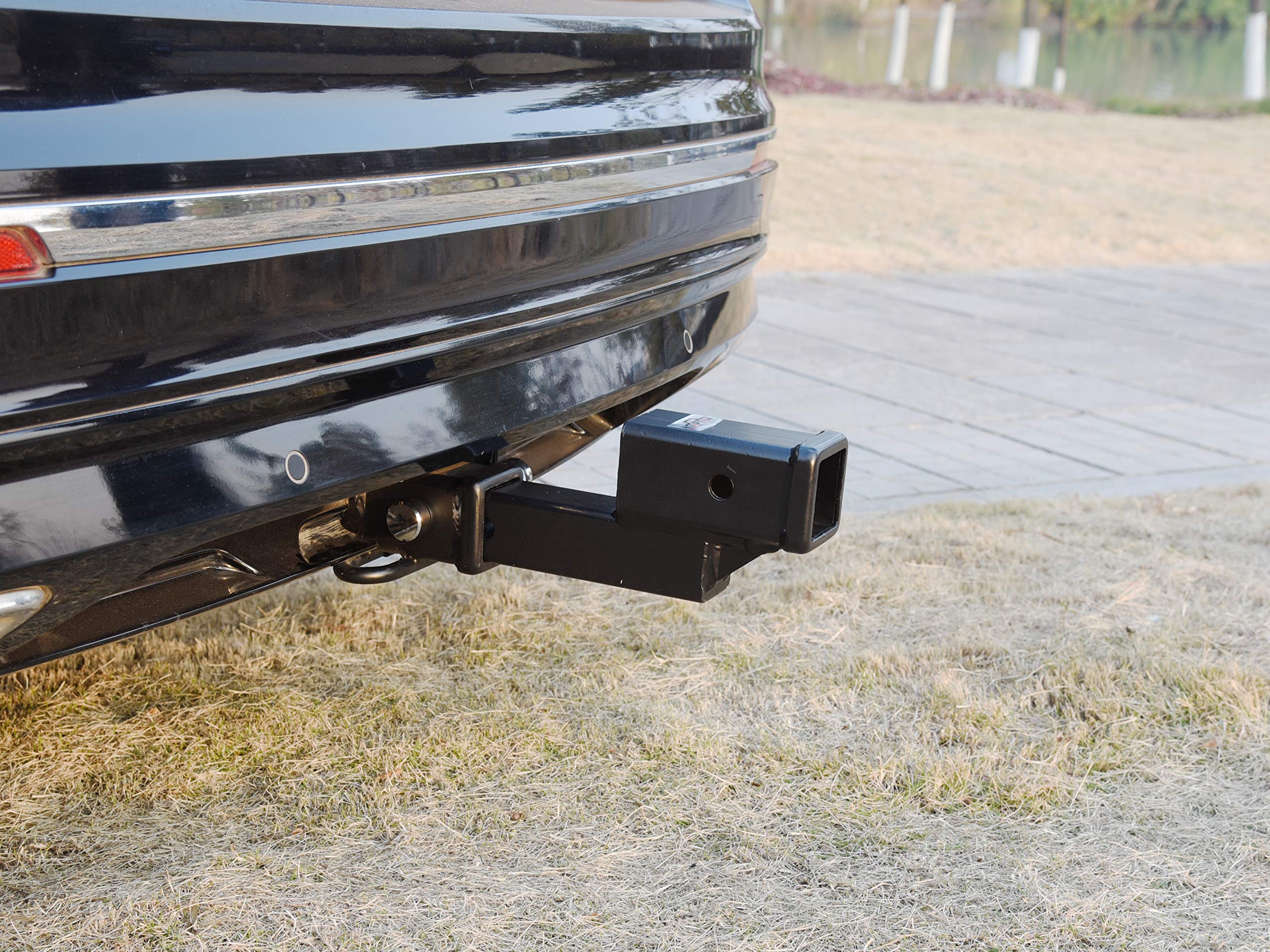 Toptow 64121 2-Inch Receiver Trailer Hitch Extension Riser With 2-Inch Rise/Drop, 2-Inch Solid Shank, 10000Lbs Capacity, Anti-Rattle Bolt