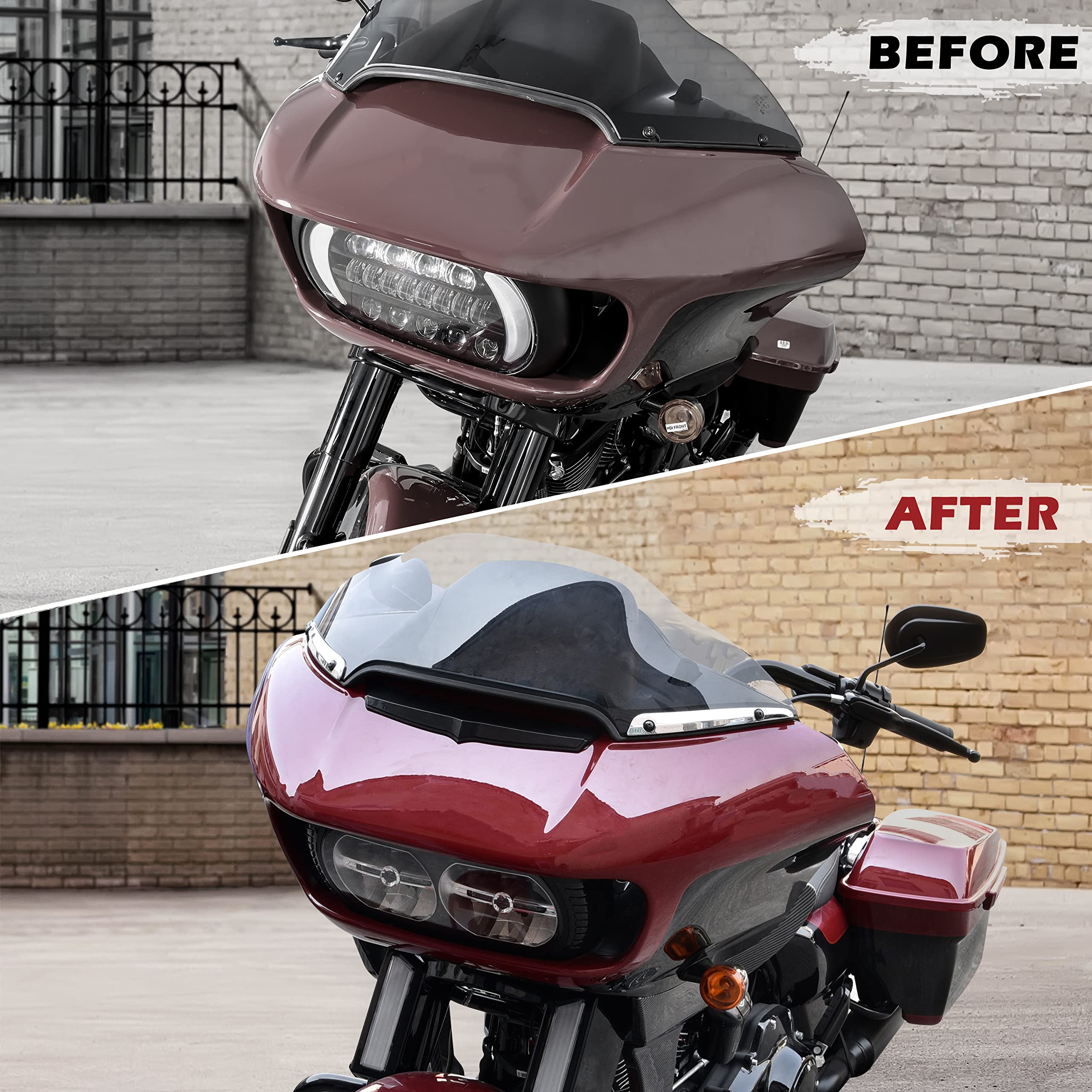 VEISUTOR Chrome Windshield Side Trim for Road Glide 15-23, Motorcycle Split Windshield Trim Windscreen Trim for Harley Road Glid