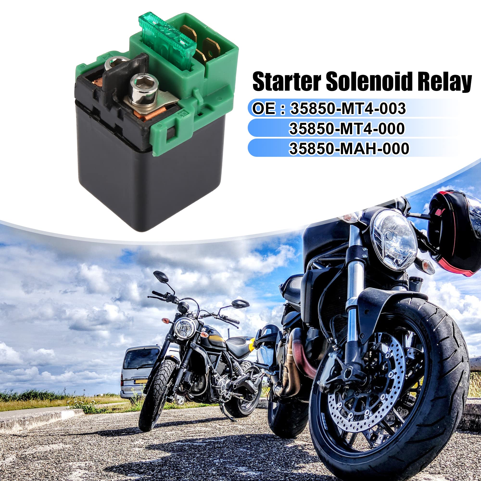 Motoforti Motorcycle Starter Solenoid Relay for Honda CB500X CB750 CB900F CRF450X CRF250L VFR750F VFR800 CTX700 VTX1300C VT1100C