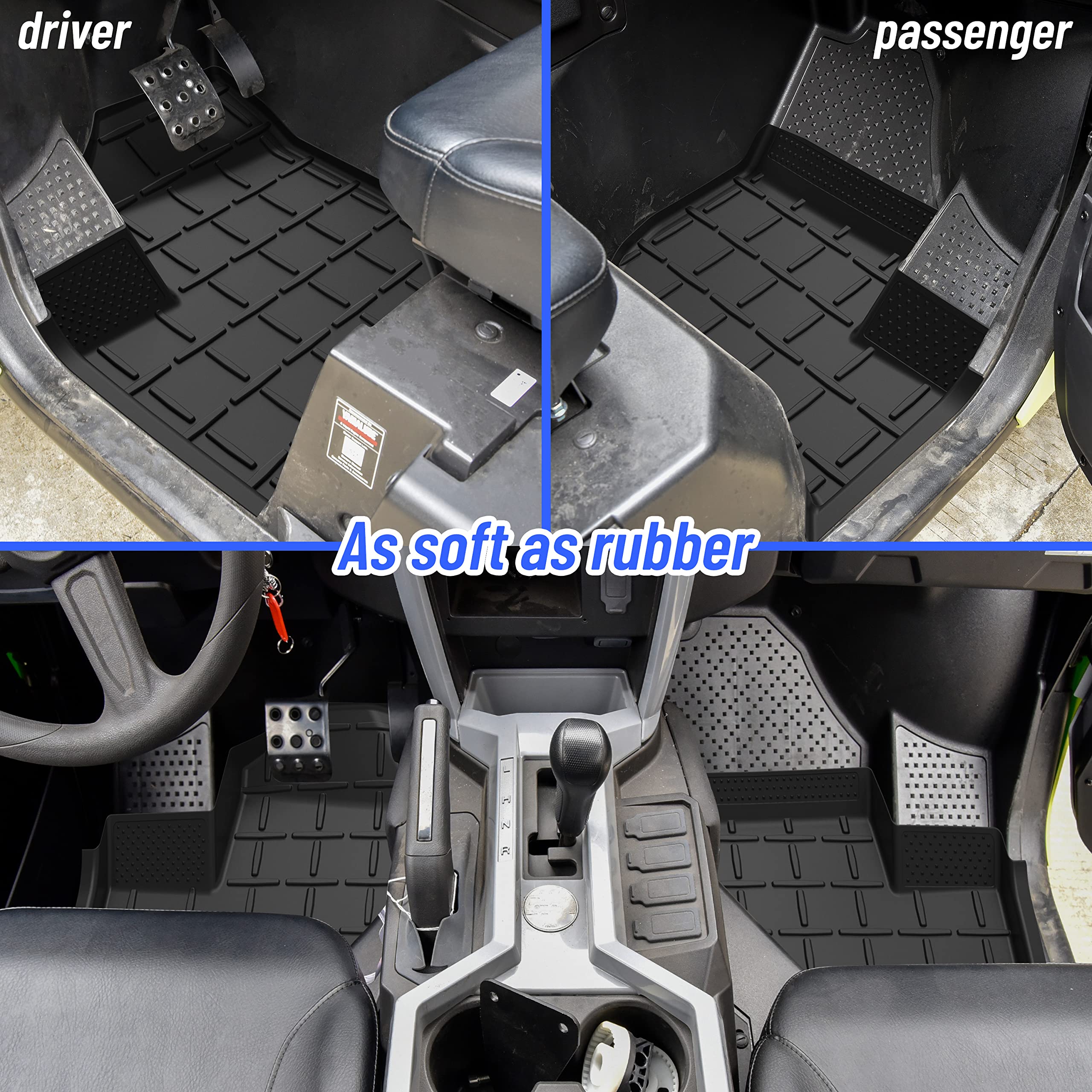 Sautvs Tpe Anti-Slip Floor Mats Front Row Floor Liners For 2021-2024 Yamaha Wolverine Rmax 1000 Rmax 2 Rmax 4,2018-2020 Wolverine X2/X4 850 Accessories,All Weather Protection Slush Mats