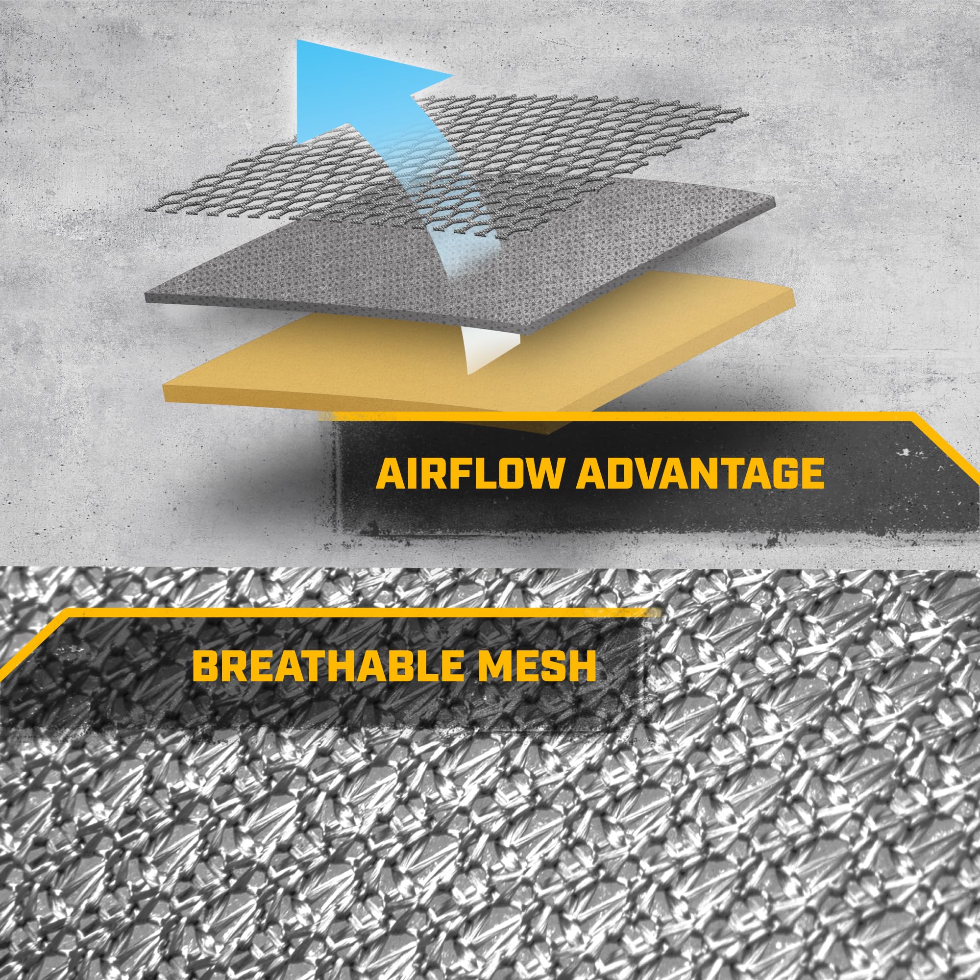 Caterpillar AeroMesh Gray Seat Covers for Trucks, Car, & SUV - (1) Front Truck Seat Cover Protector - Breathable Mesh Universal