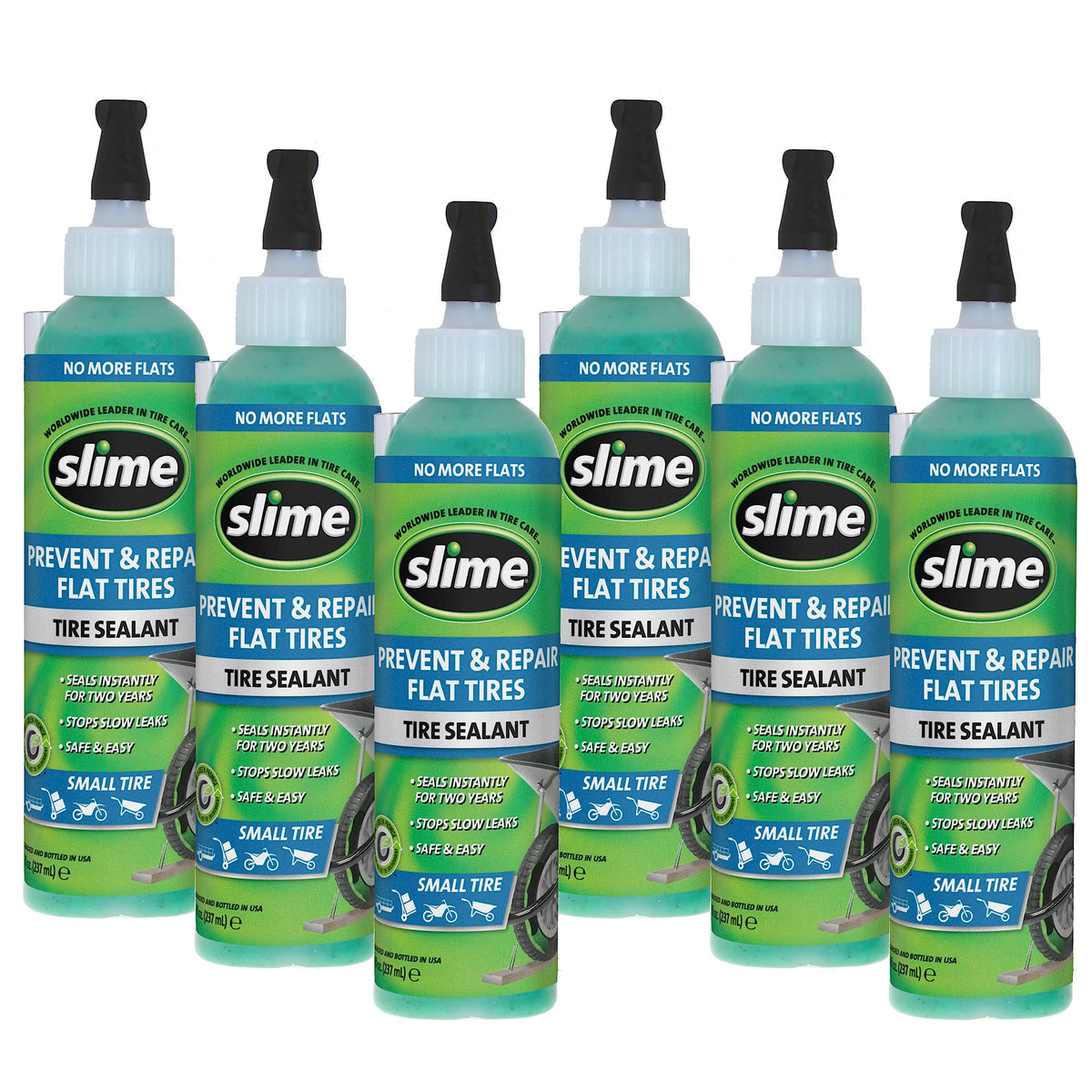 Slime 10007-6Pk Flat Tire Puncture Repair Sealant, Prevent And Repair, Small Tub
