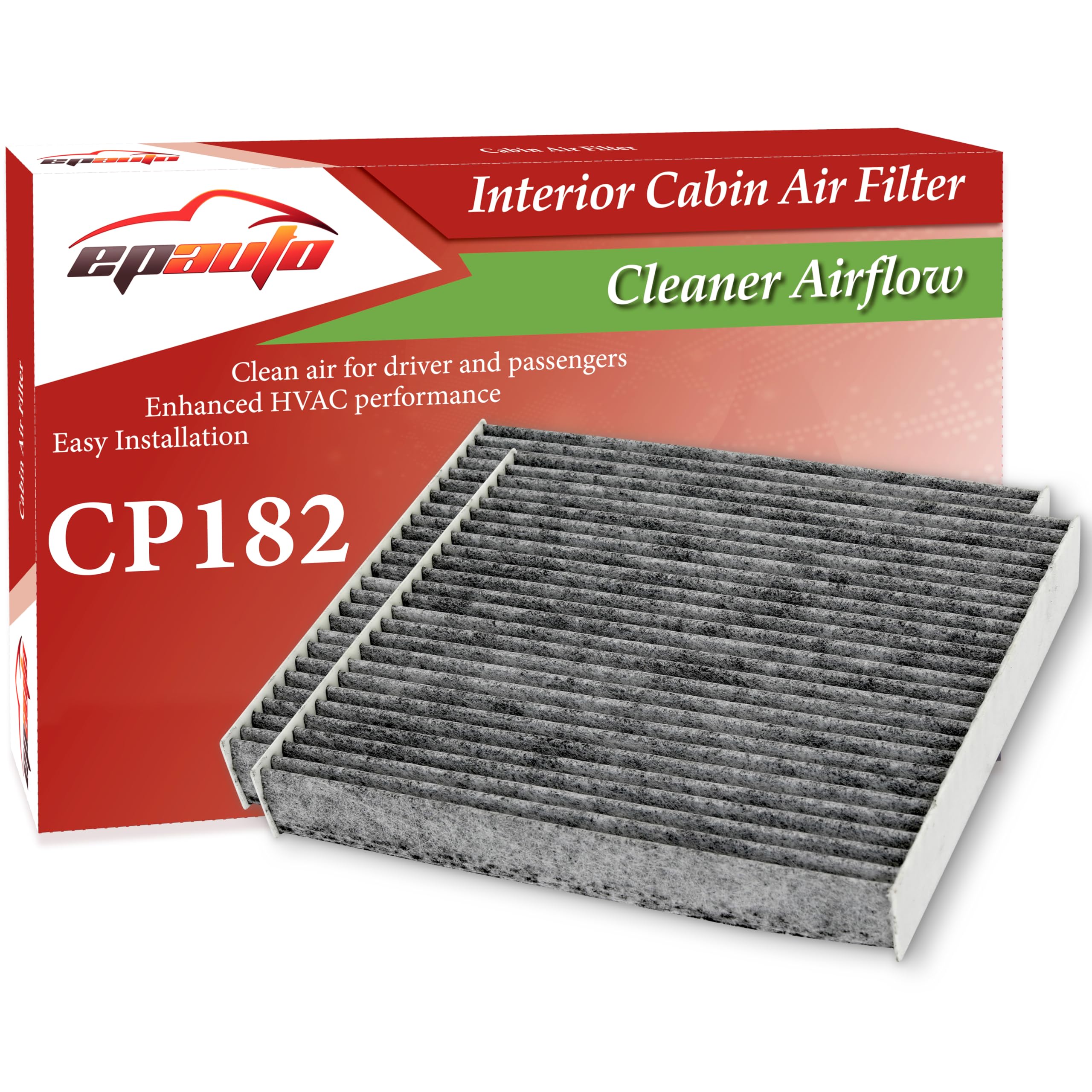 [2-Pack] Epauto Cp182 (Cf11182) Cabin Air Filter Replacement For Honda Accord, Civic, Cr-V, Fit, Hr-V, Insight, Odyssey, Pilot,