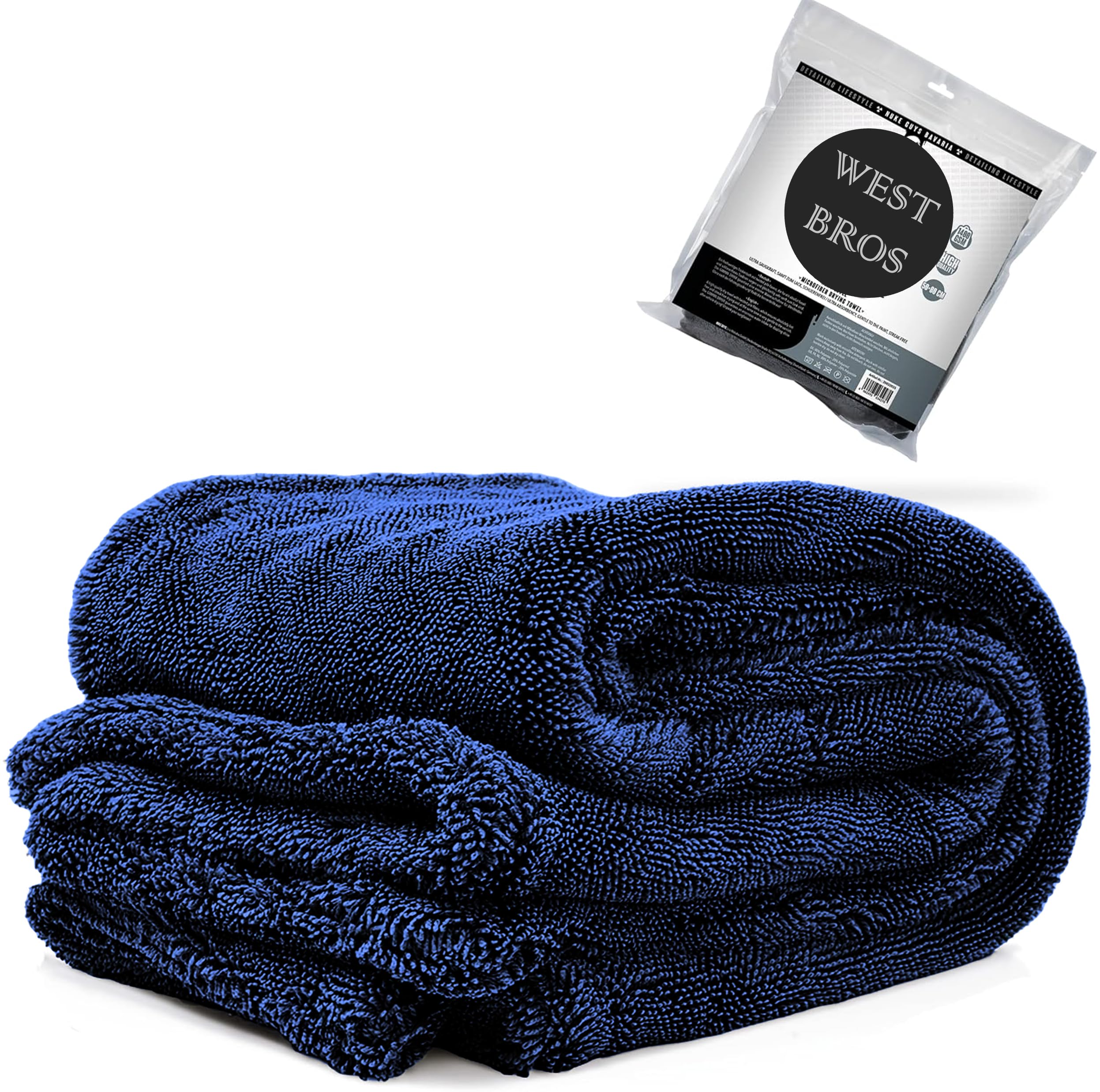 Microfiber Car Drying Towel 1300 GSM Double Twisted Loop - Premium Extra Large Auto Wash Towel for Cars Trucks SUV - Super Absor