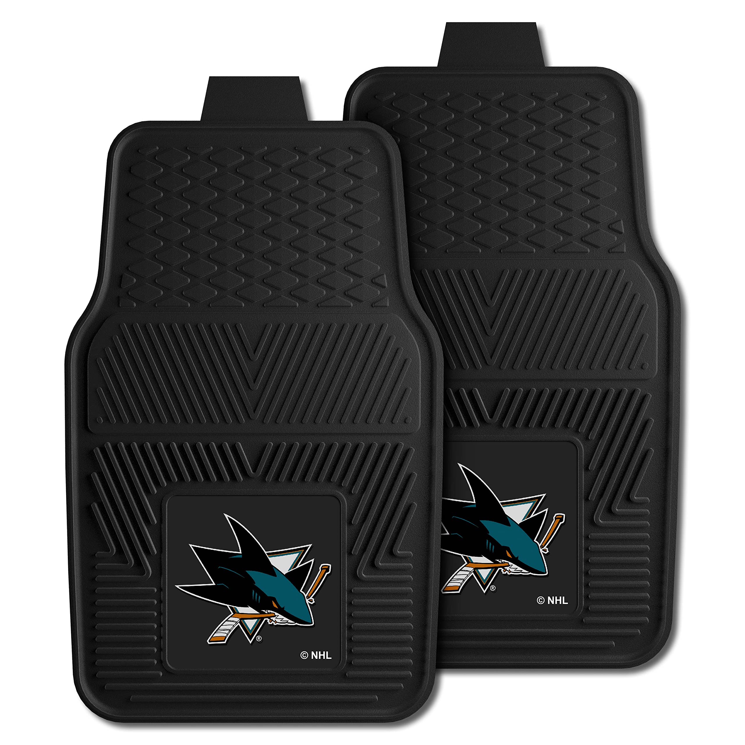 Fanmats Nhl San Jose Sharks 2-Pc Vinyl Heavy Duty Car Mat ,18''X27''