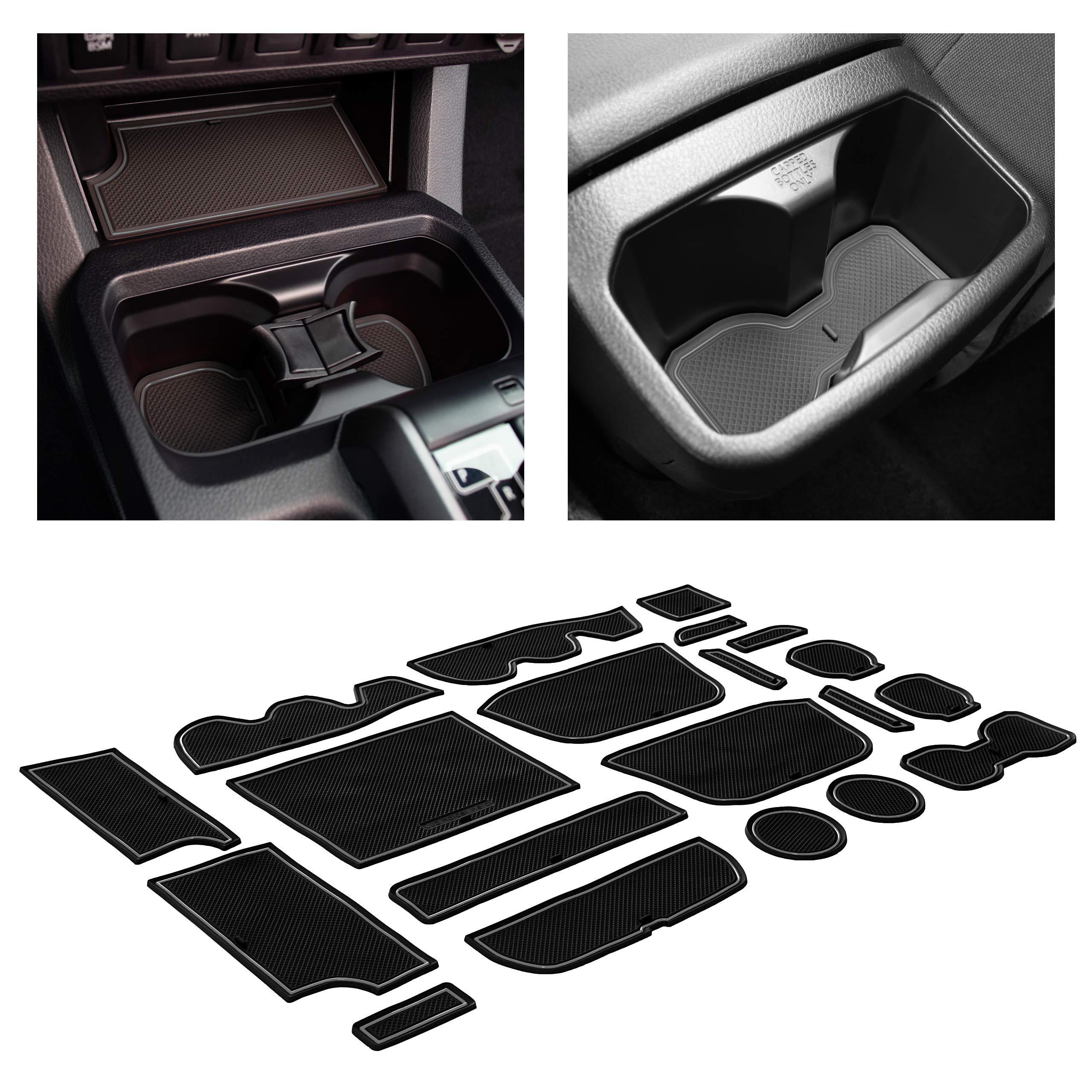 CupHolderHero Fits Toyota Tacoma 2016-2023 Accessories, Custom Non-Slip Anti-Dust Cup Holder Inserts, Center Console Liners, Doo