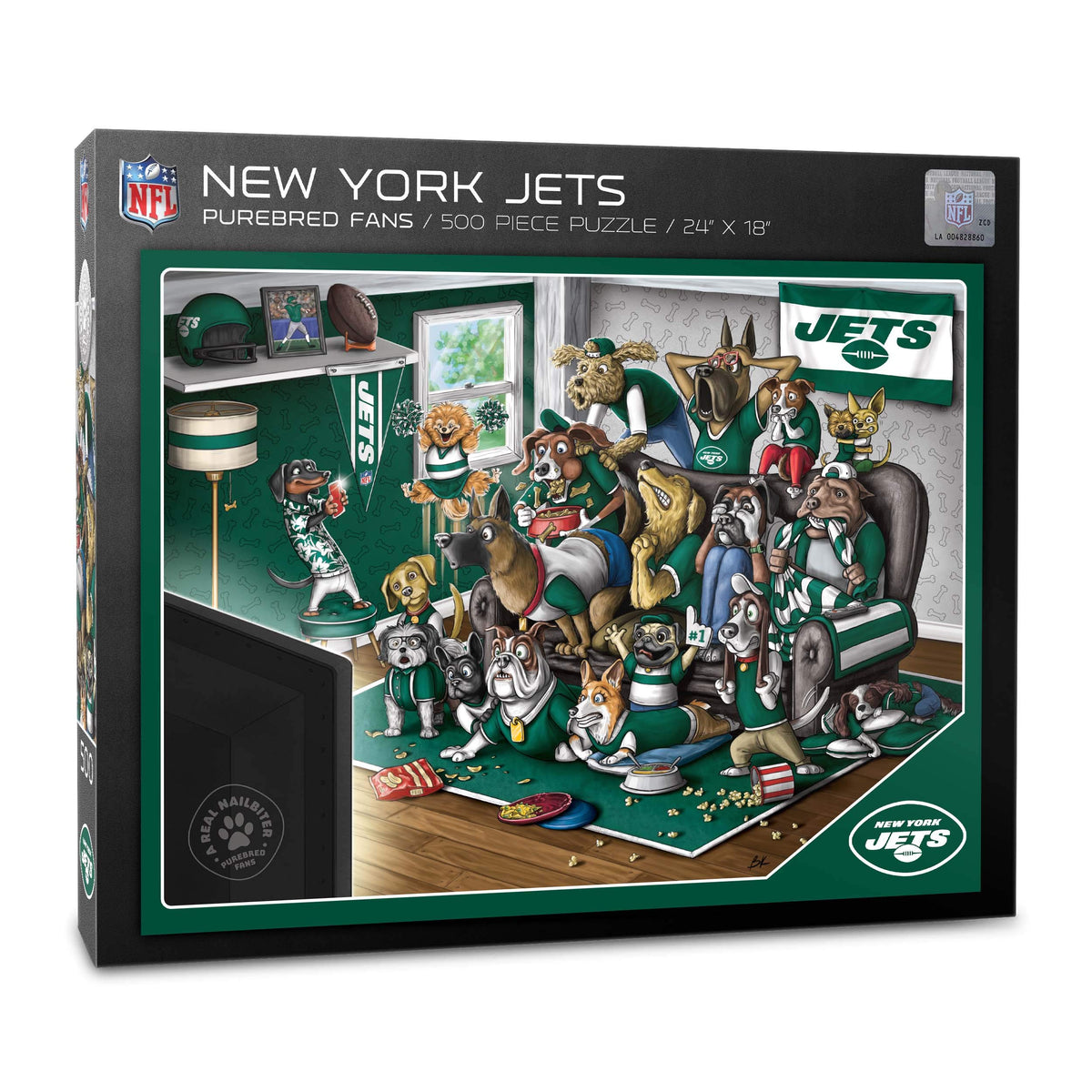Youthefan Nfl New York Jets Purebred Fans 500Pc Puzzle - A Real Nailbiter