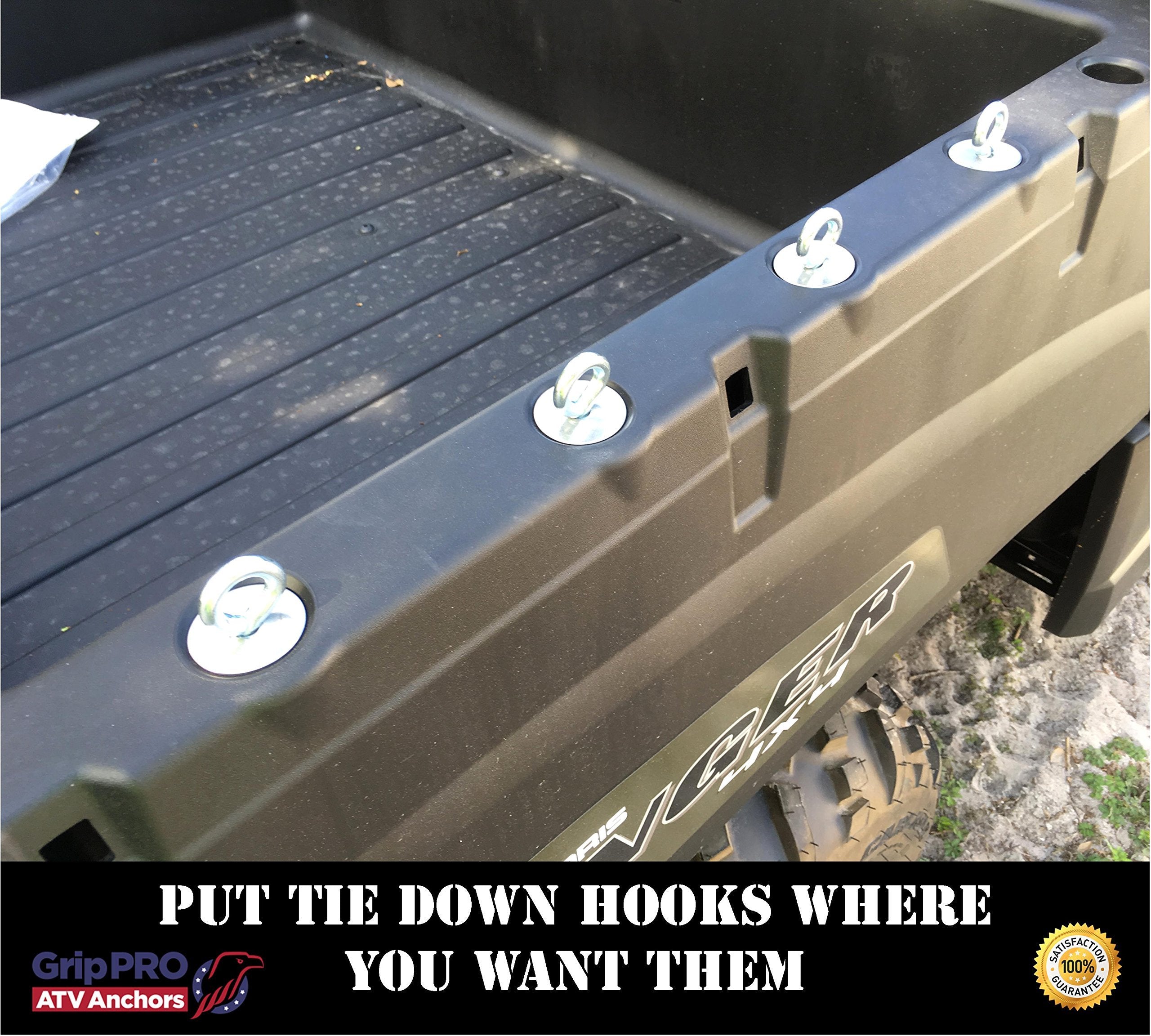 Grippro Atv Anchors To Fit Polaris Ranger Lock & Ride Atv Tie Down Anchors - Set Of 4 Anchors Also Made To Fit Polaris General -