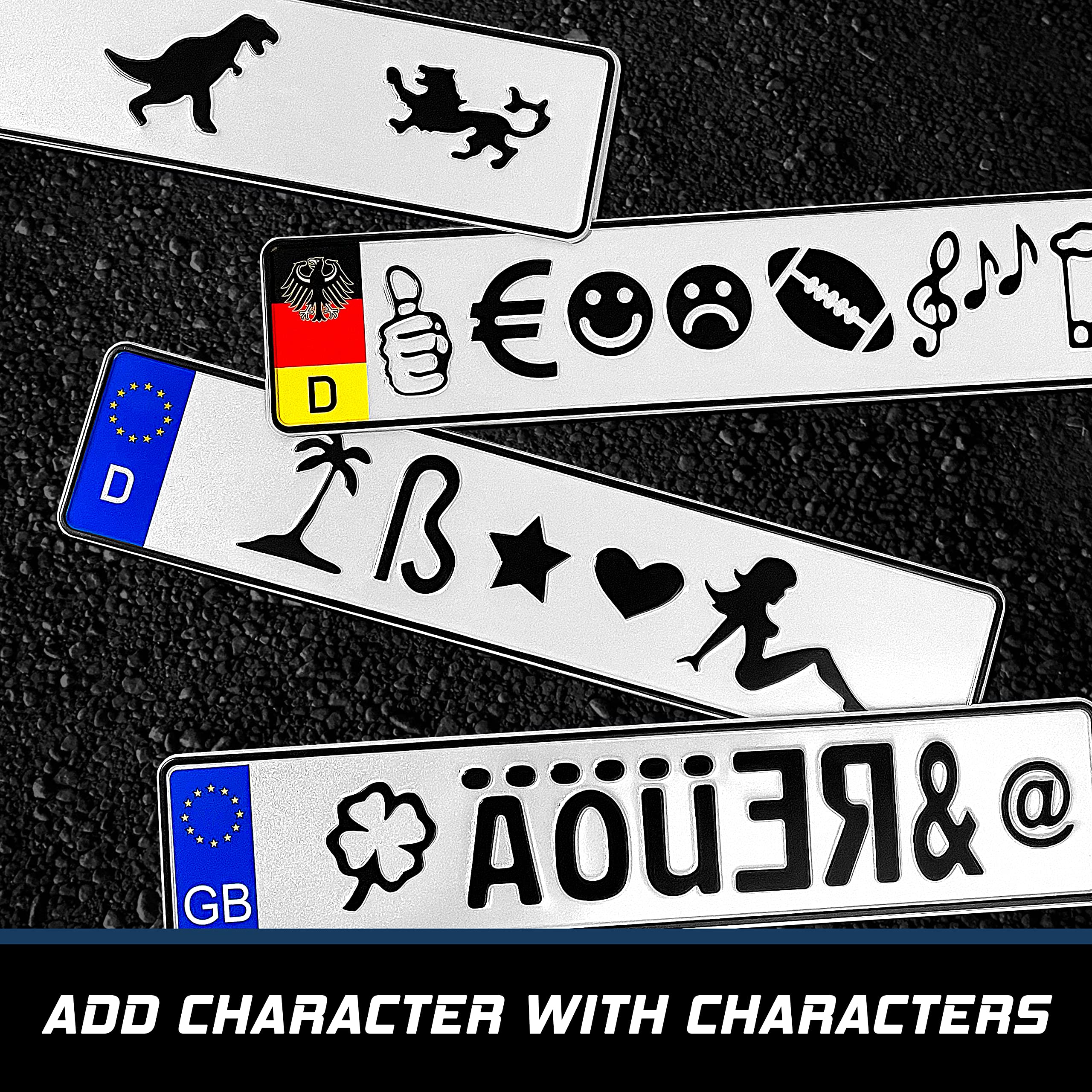 Custom German License Plate - Authentic German Euro Plate, Personalized, Embossed Aluminum License Plates