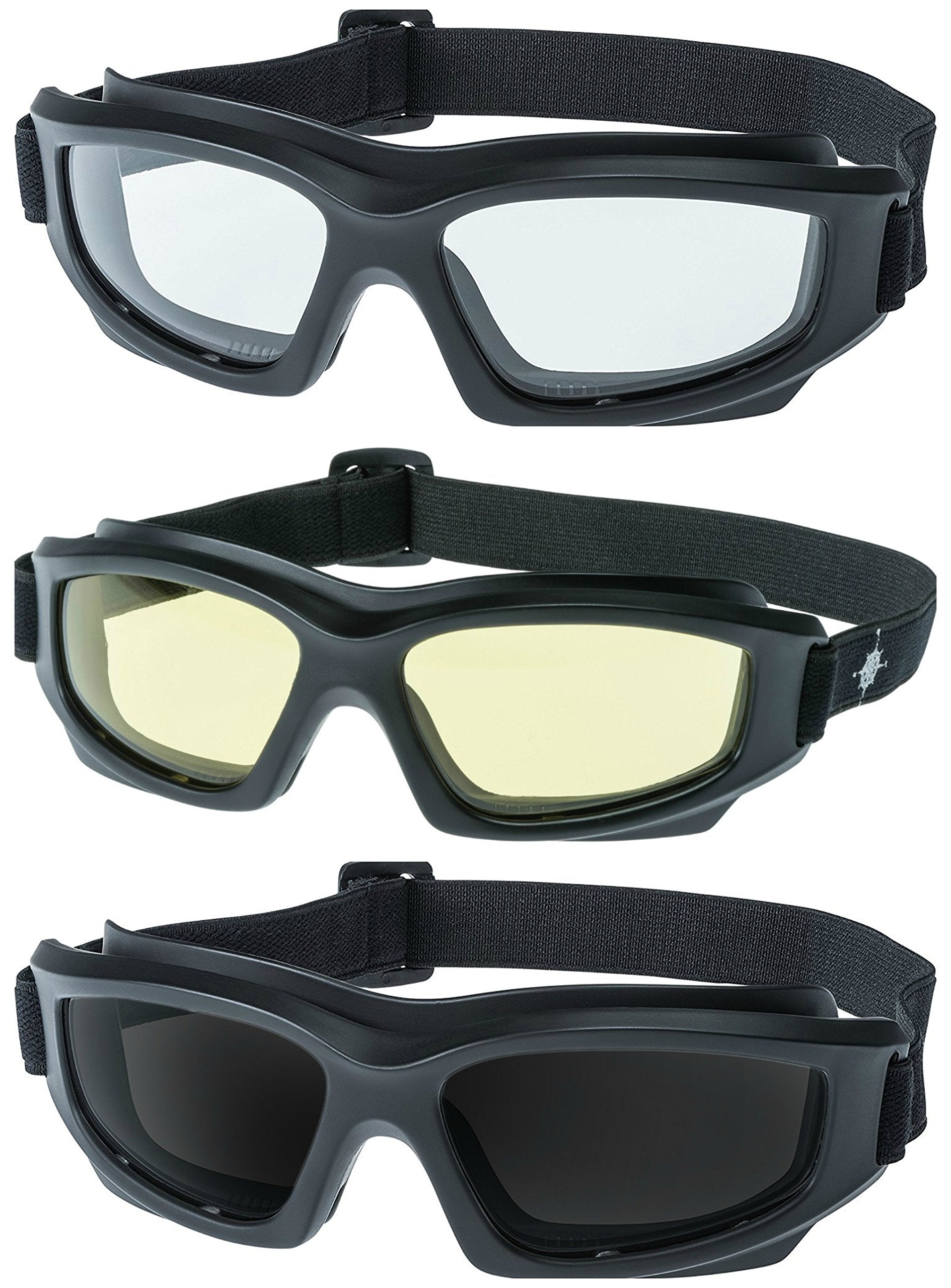Motorcycle Riding Goggles: Heavy-Duty Riding Goggles''No Foam'' Design w/Hard Case, Microfiber Cleaning Cloth & Pouch Included b
