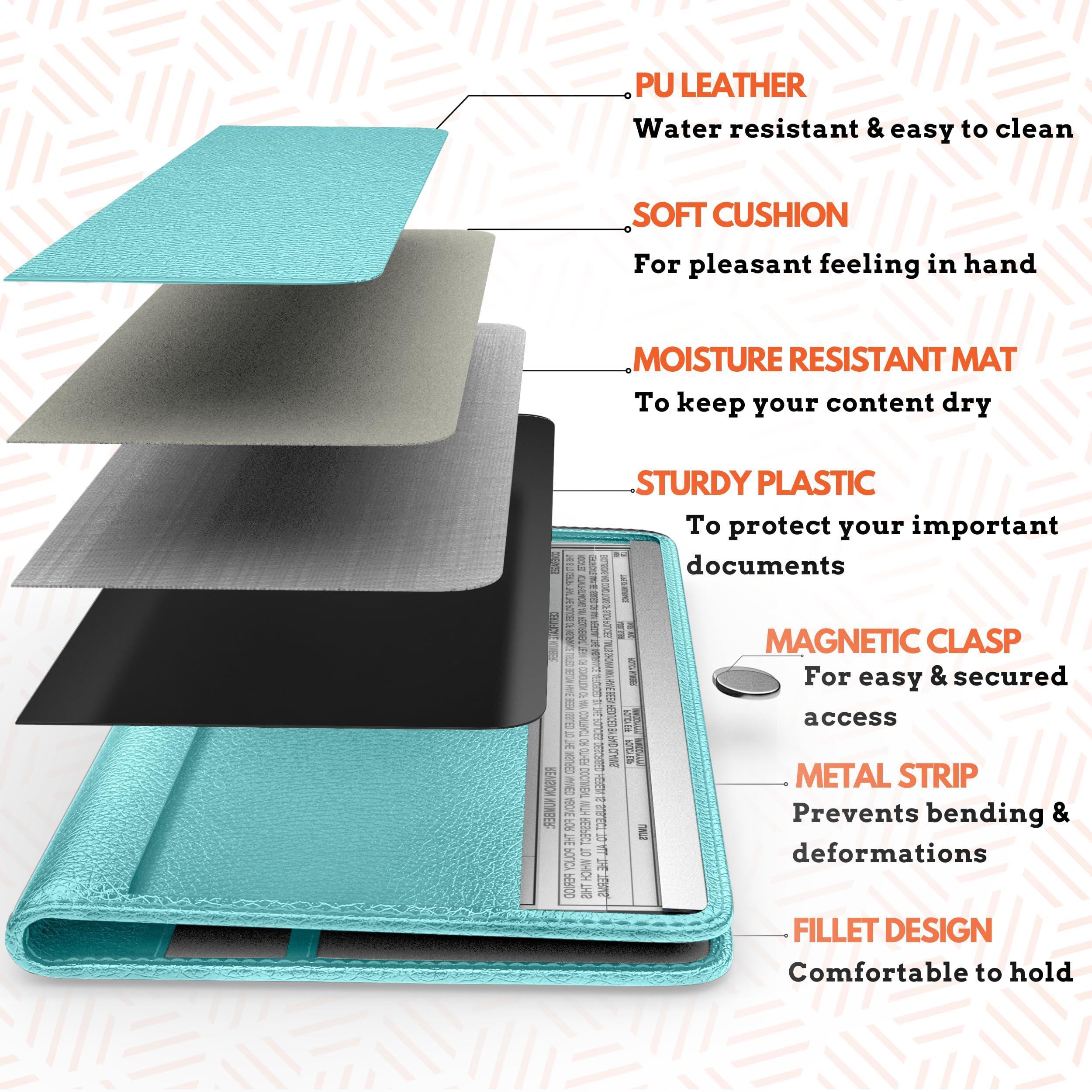 Moto4X Car Registration And Insurance Card Holder, Premium Pu Leather Glove Box Organizer For Licence, Cards & Essential Documen