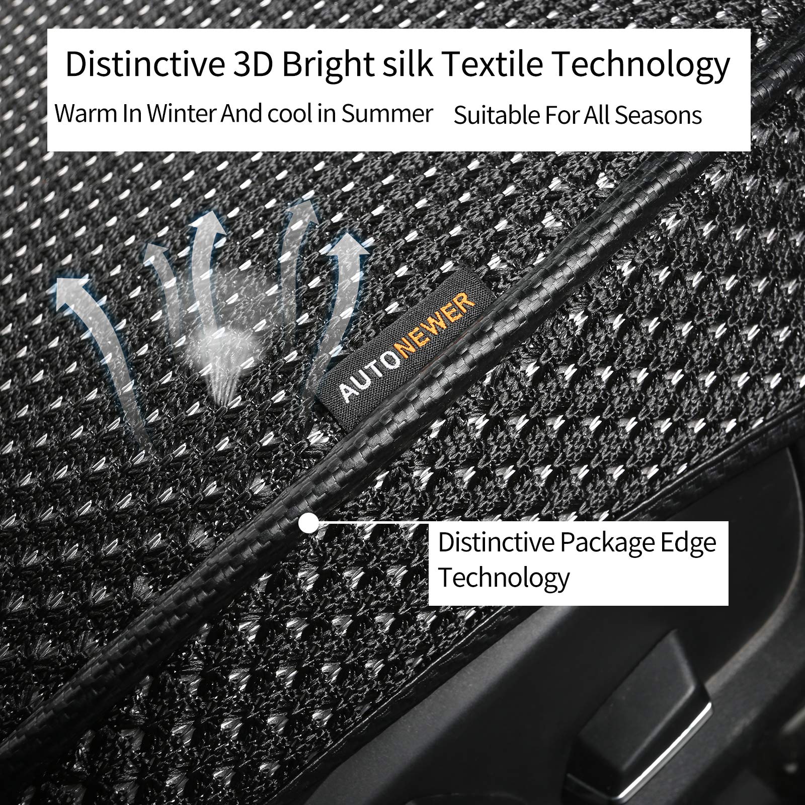 Auto Newer 2 Pcs Breathable Universal Four Seasons Car Seat Covers,Luxury Car Seat Cushion,Protectors For Front Seat Bottoms,Com