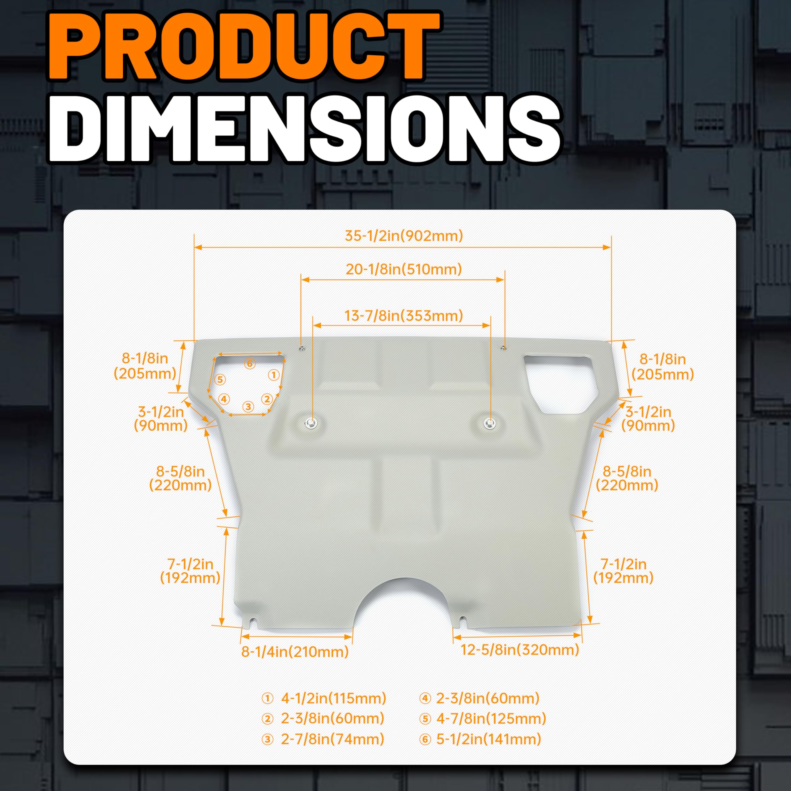 ECOTRIC Front Skid Plate Compatible with 2005-2015 Toyota Tacoma 2.7L 4.0L Engine Splash Shield Under Tray Skid Plate Replace fo