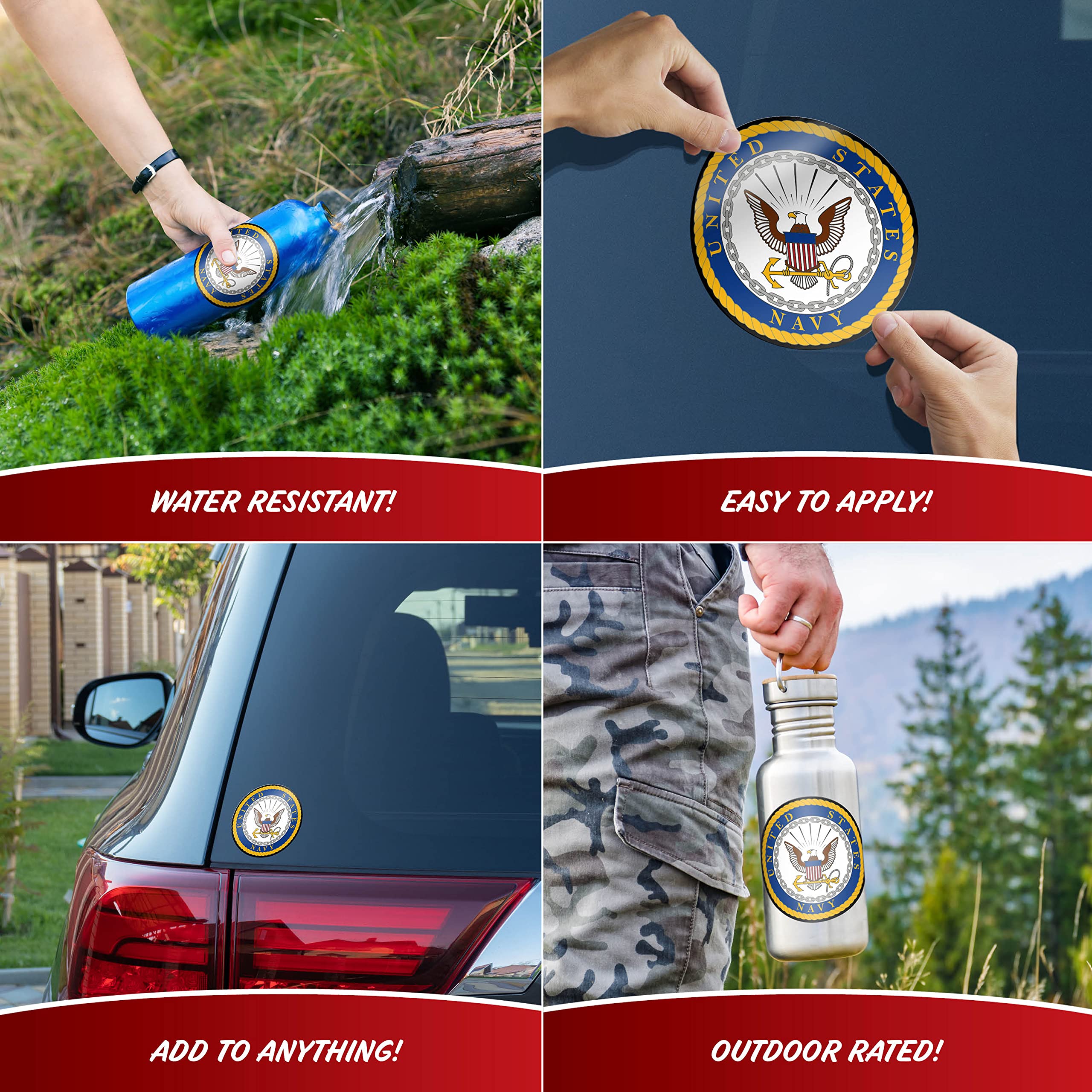 Officially Licensed United States Navy Decal - Large 5.25'' Us Military Sticker For Truck Or Car Windows - Large United States N