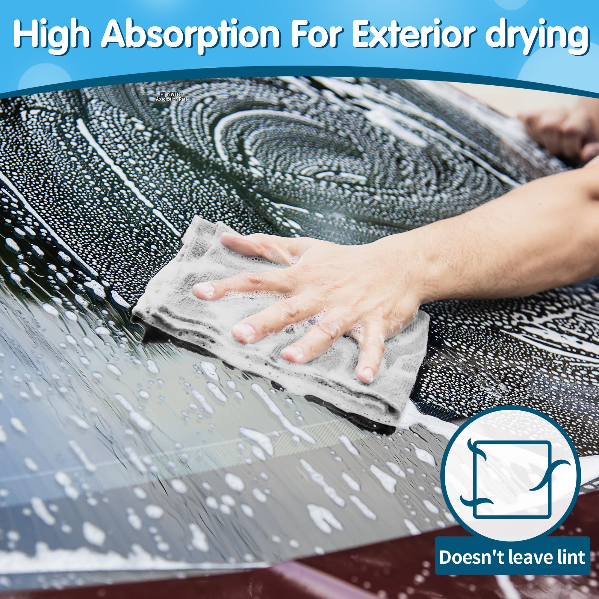 Fixsmith Grey Microfiber Cleaning Cloth, Pack Of 50, 16''X12'' Cleaning Rags For Housekeeping And Kitchen, Reusable Shop Towels,