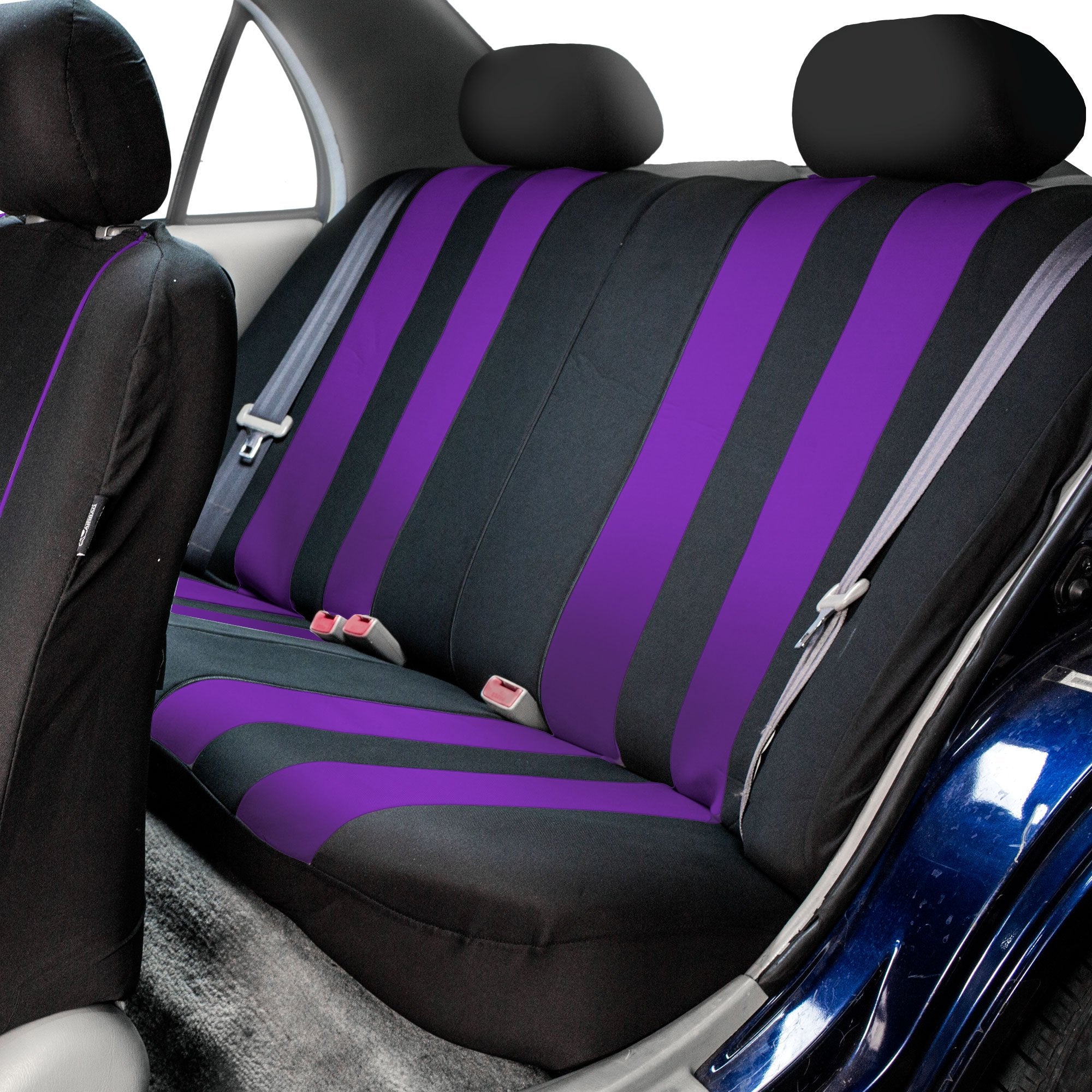 Fh Group Three Row 7 Seater Striking Striped Full Set Car Seat Covers, Airbag Compatible & Split Ready - Universal Fit For Cars