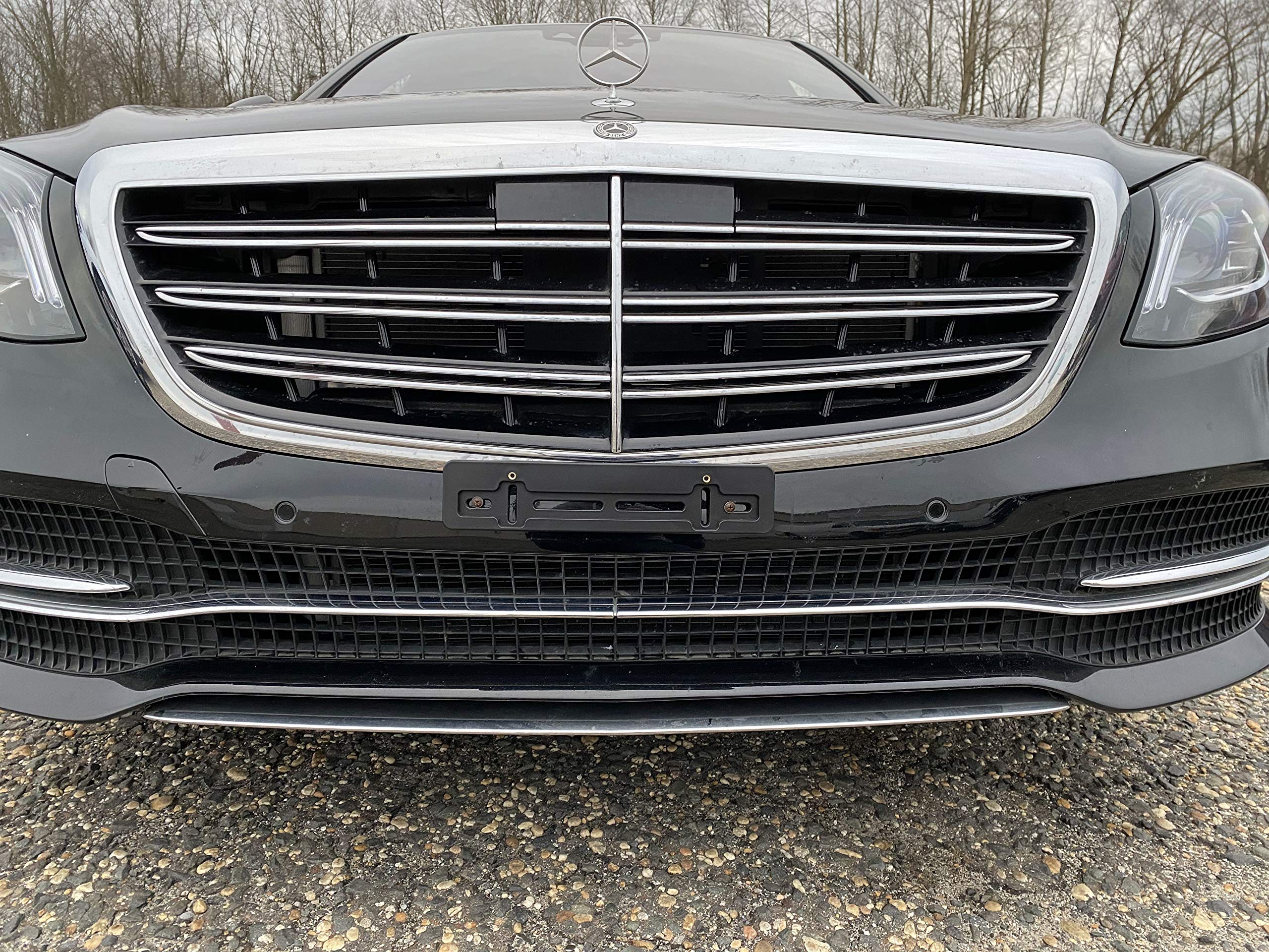 Front Bumper License Plate Mounting Bracket For Mercedes-Benz 2000-2023 + Screws & Wrench Kit