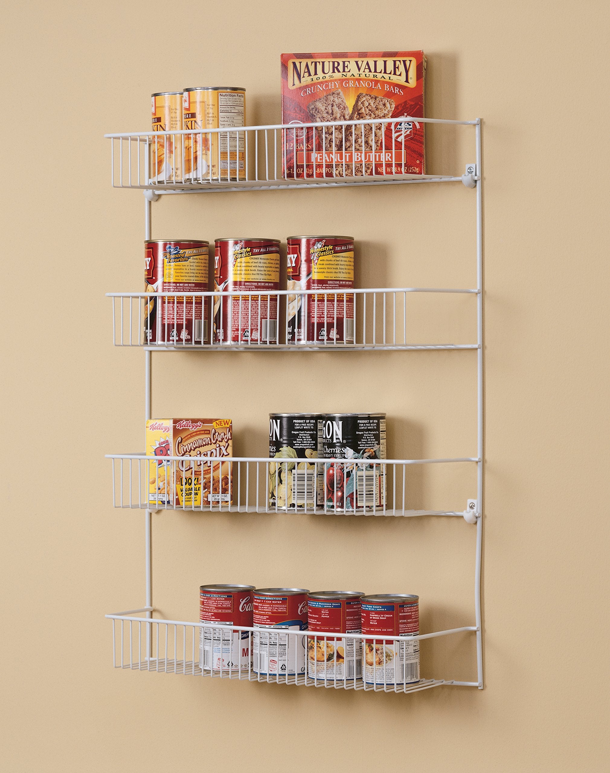 ClosetMaid 8033 4-Tier Wall Rack - 18-Inch Wide, White, Epoxy Coated Steel Storage Solution