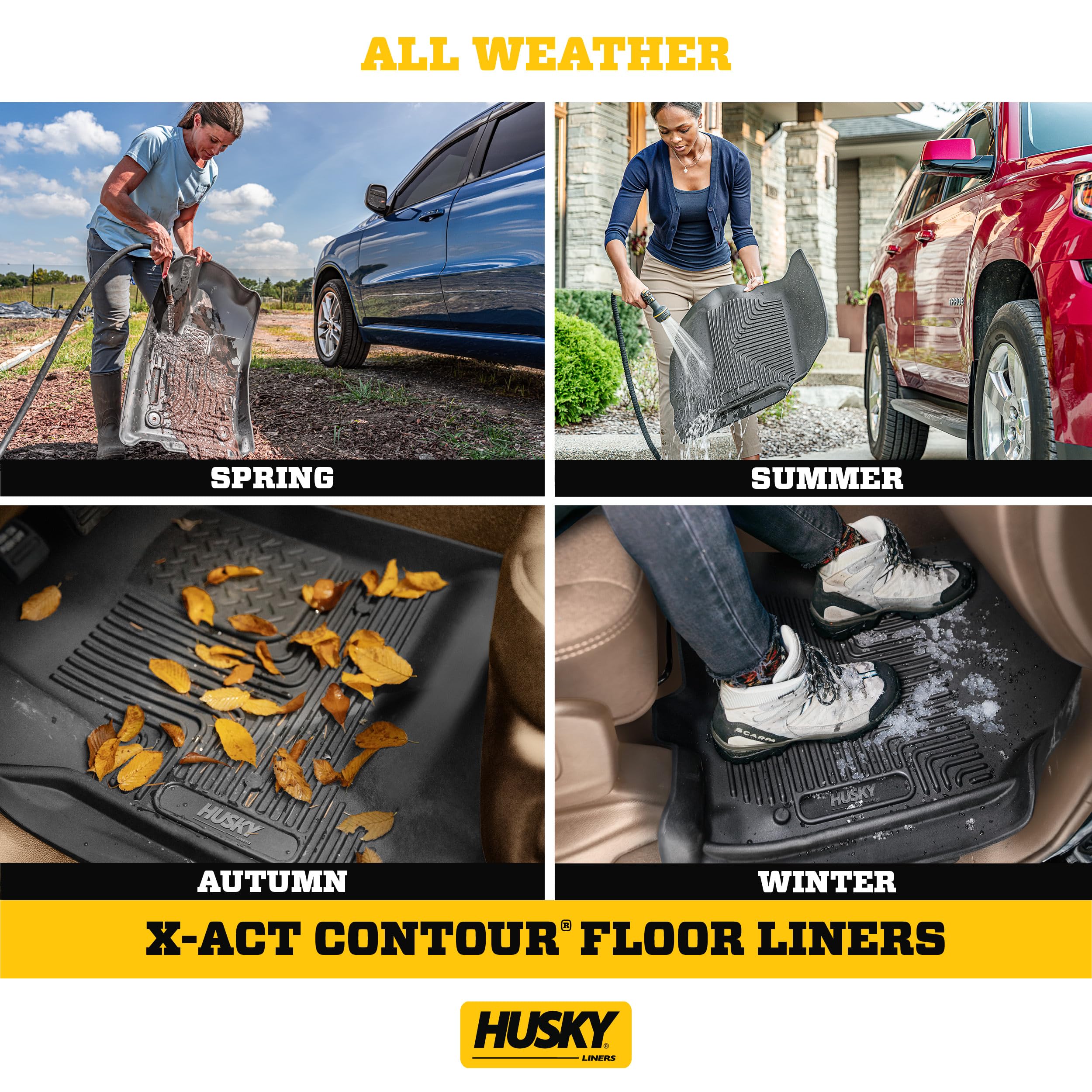 Husky Liners X-Act Contour Floor Mats | Fits 2005-2011 Tacoma, Double, Access & Standard Cab | Front Row, 2-Pc Black - 53721