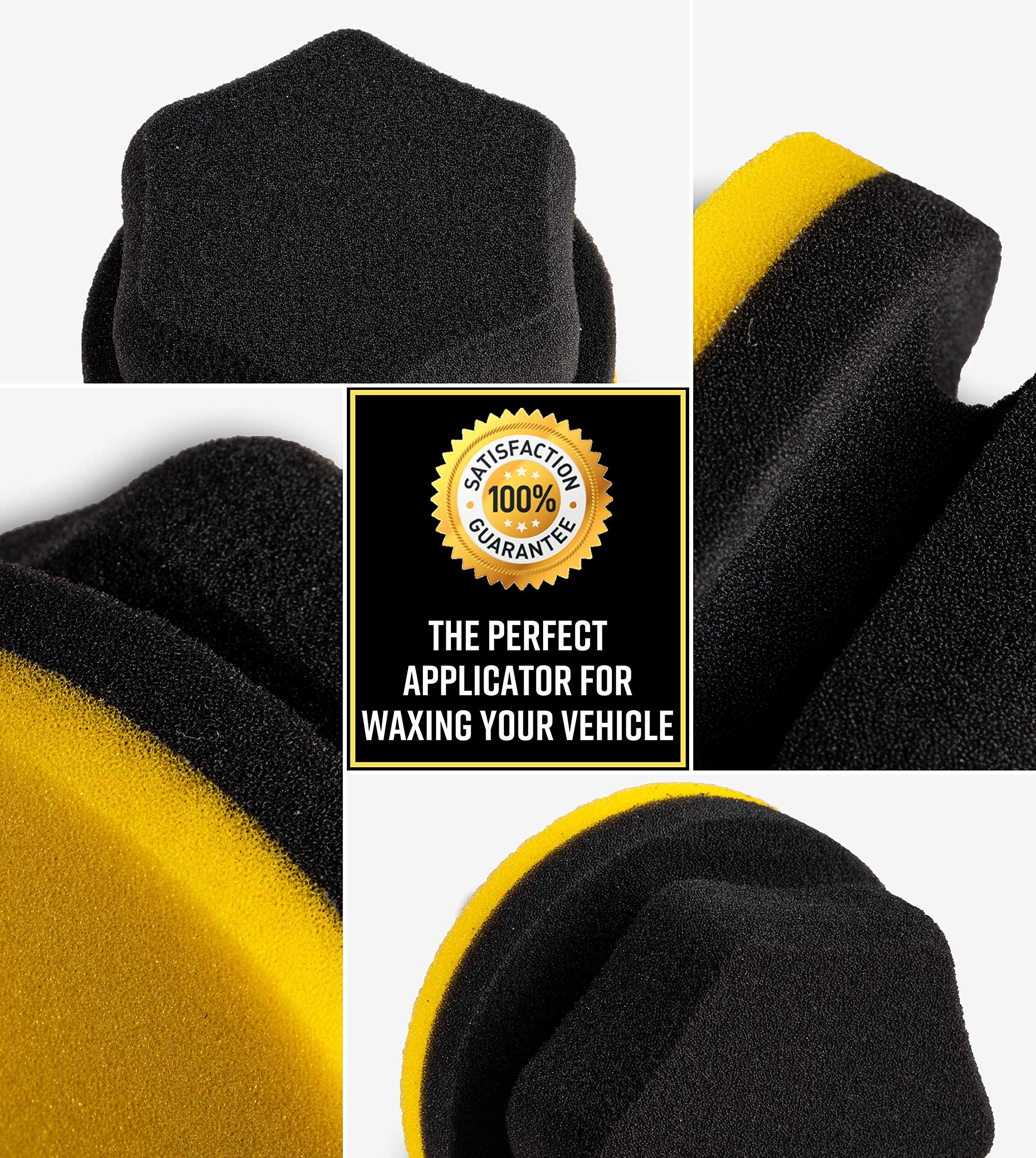 Adam'S Polishes Yellow Hex Grip Car Wax Foam Applicator - Waxing Kit Glaze Sealant Liquid Paste Wax Ceramic Coating | Auto Acces