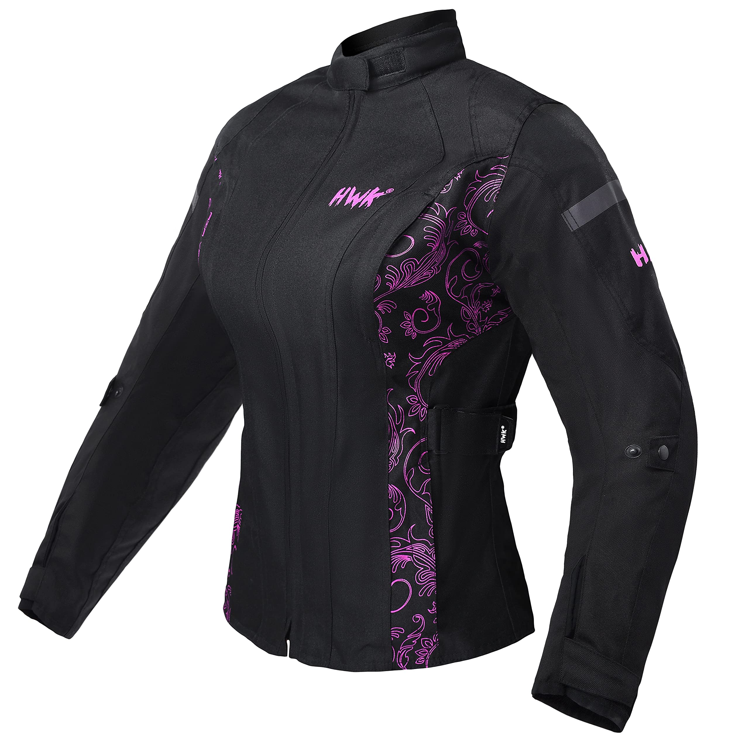 HWK Adventure/Touring Motorcycle Jacket for Women, Womens Motorcycle Jacket with CE Armor for Enduro Motocross Motorbike Riding, Easy Adjust Weather and Water Resistant Textile Biker Jacket for Women
