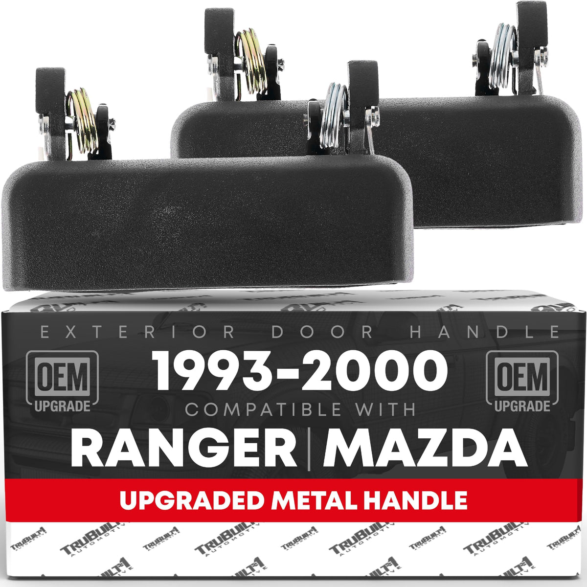 T1A Exterior Front Driver & Passenger Door Handle, Upgraded Metal - Compatible With 1993-2000 Ford Ranger, 94-00 Mazda B2300 B25
