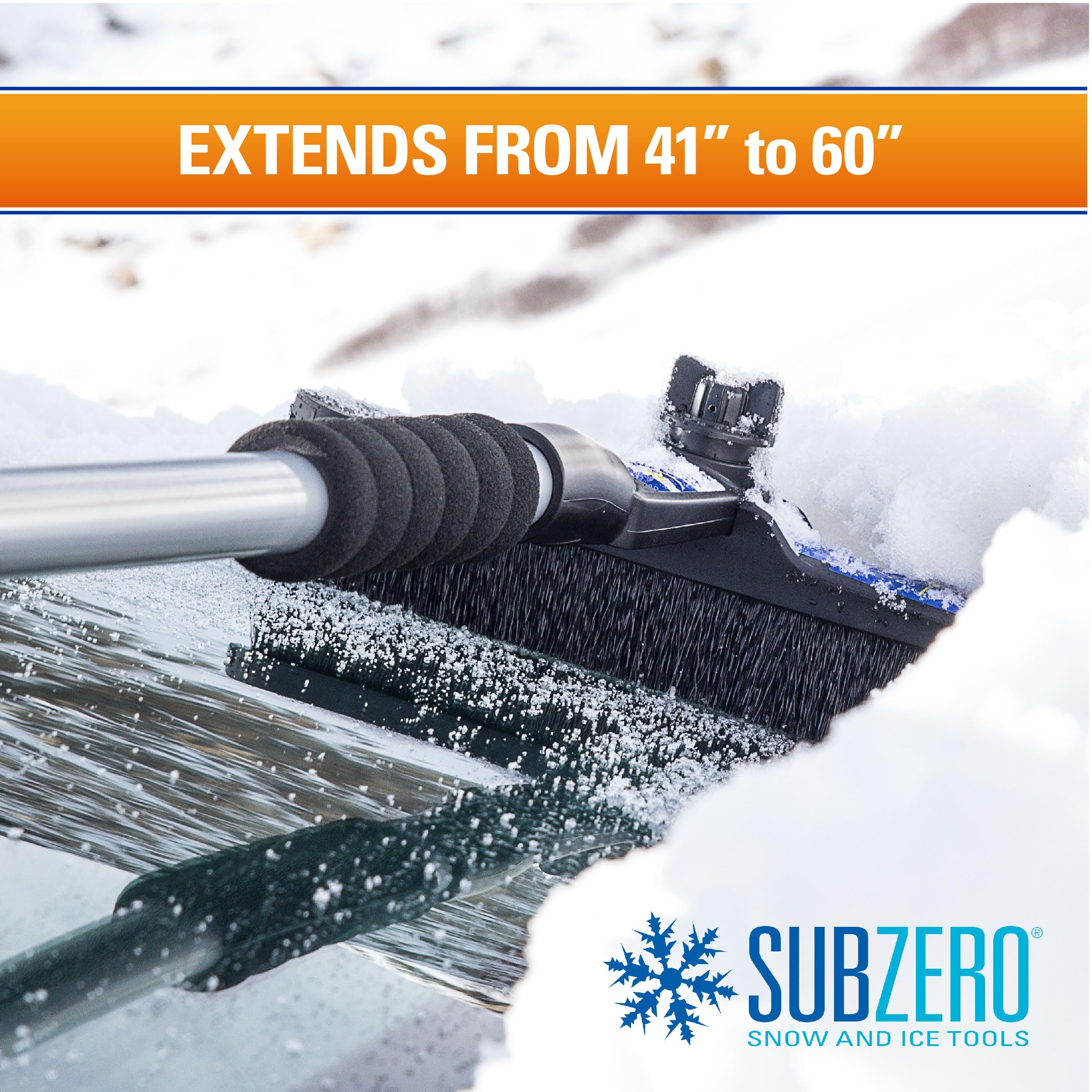 Hopkins Manufacturing 15781 60 In Monster Swivel Snow Brush Scraper