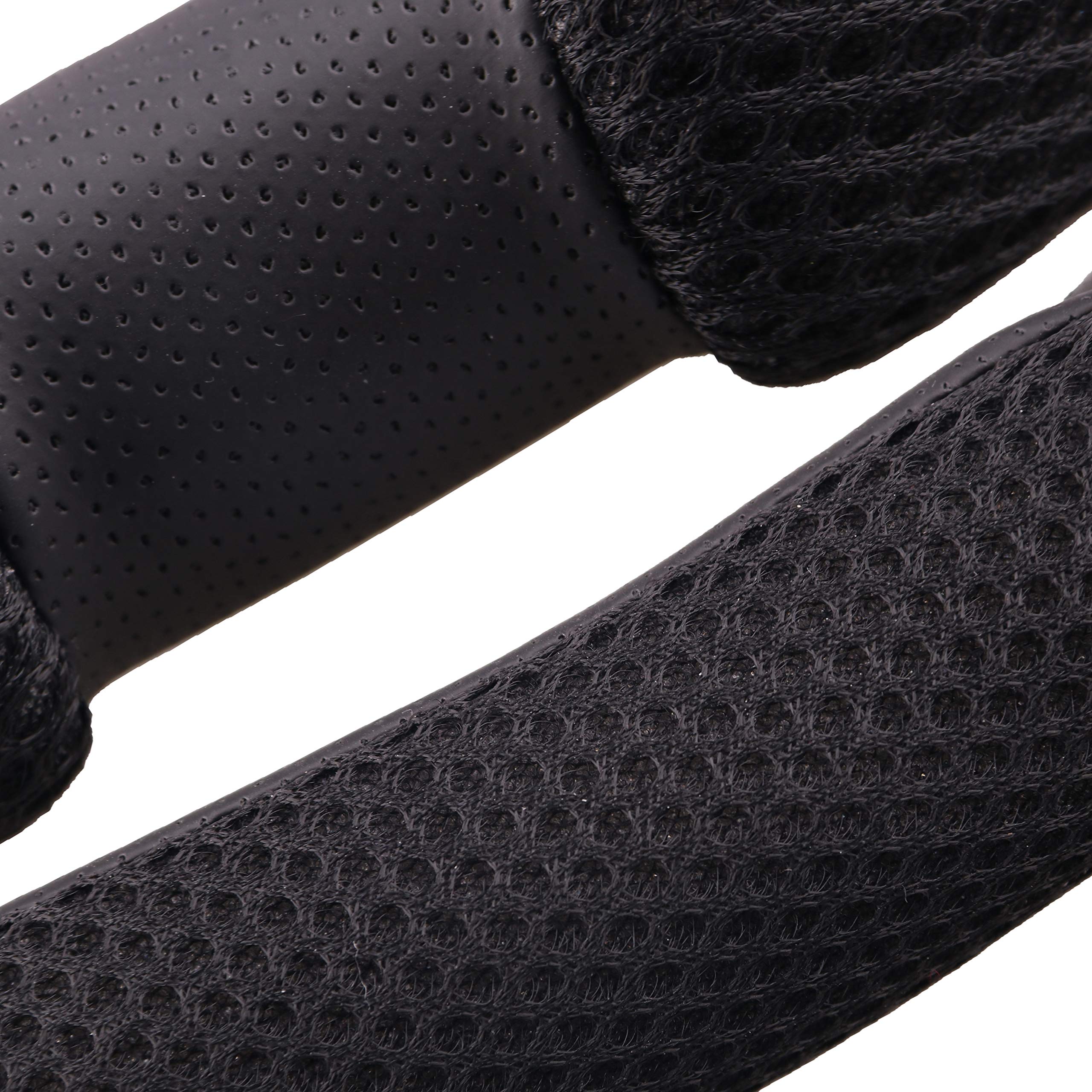 Fhqsx Auto Steering Wheel Cover Hand Pad Cushion Slip-On Universal Fit 15'' / 38 Cm (Black)