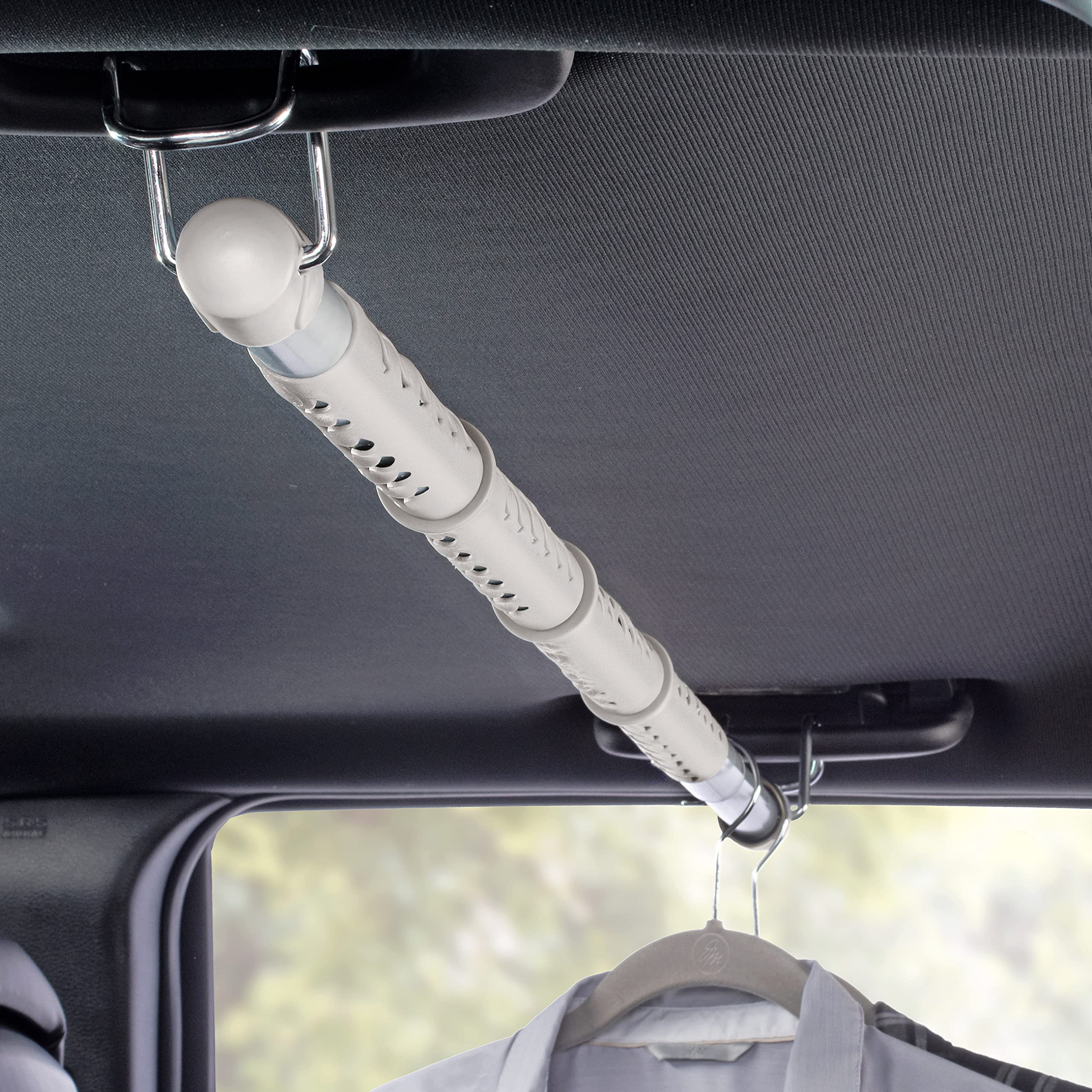 High Road Heavy Duty Car Clothes Hanger Bar With No-Slip Dividers, Steel Universal Fit Rods And Solid Metal Hooks