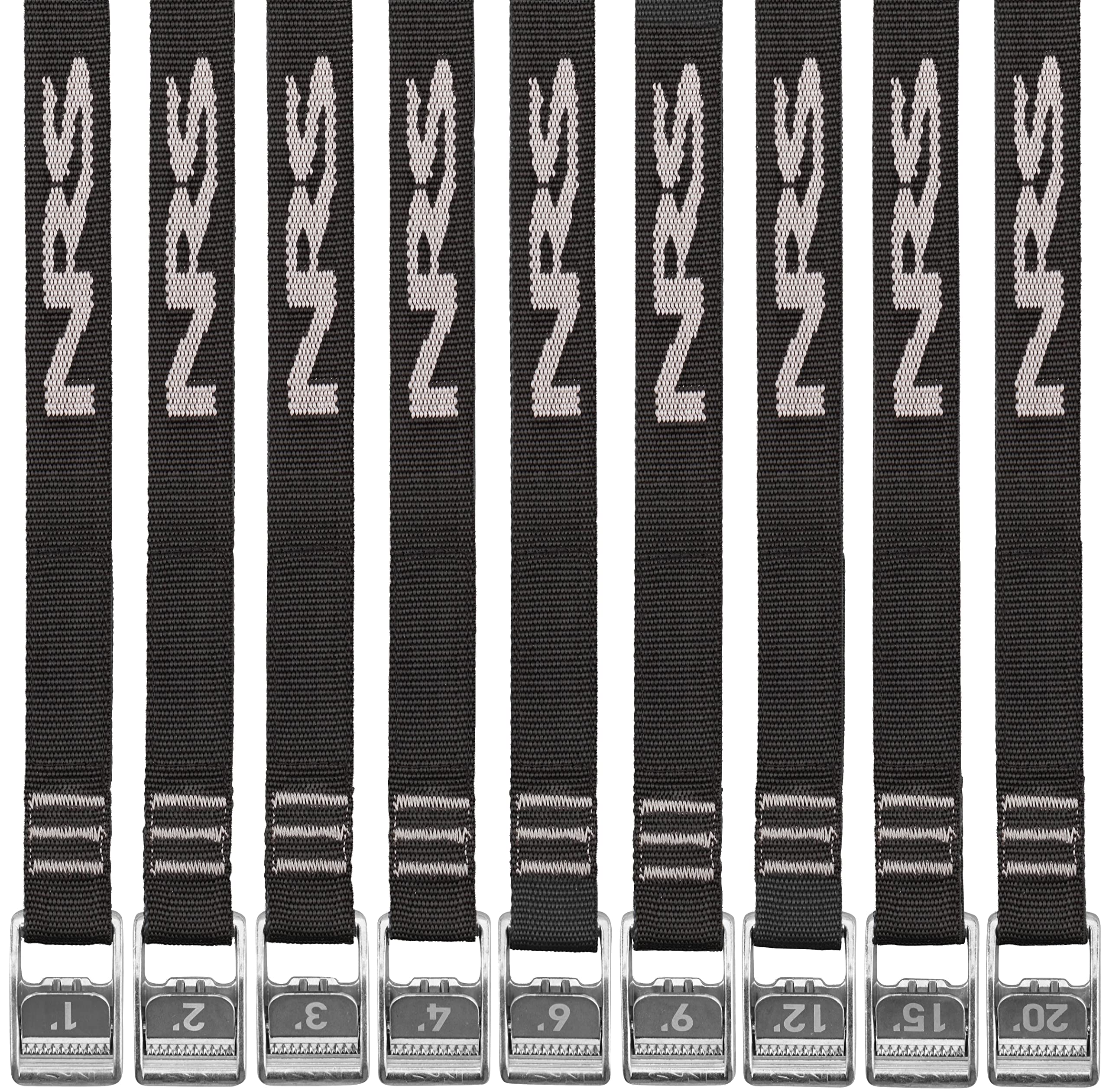 NRS 1 HD Tie-Down Straps 12 Pair Stealth Black