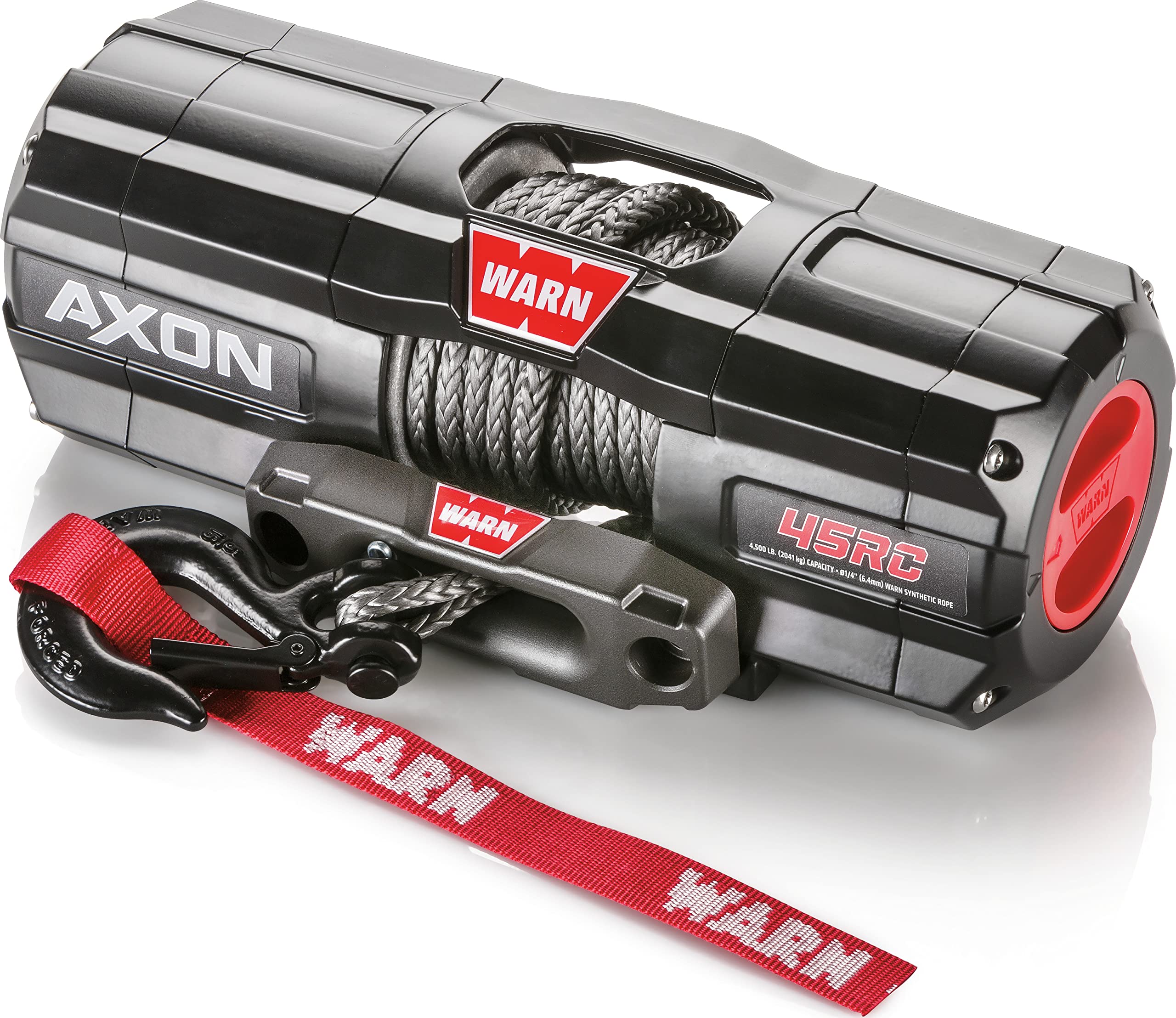WARN 101240 AXON 45-RC Powersports Winch With Spydura Synthetic Rope and HUB Wireless Receiver: 1/4 Diameter x 27 Length, 2.25 