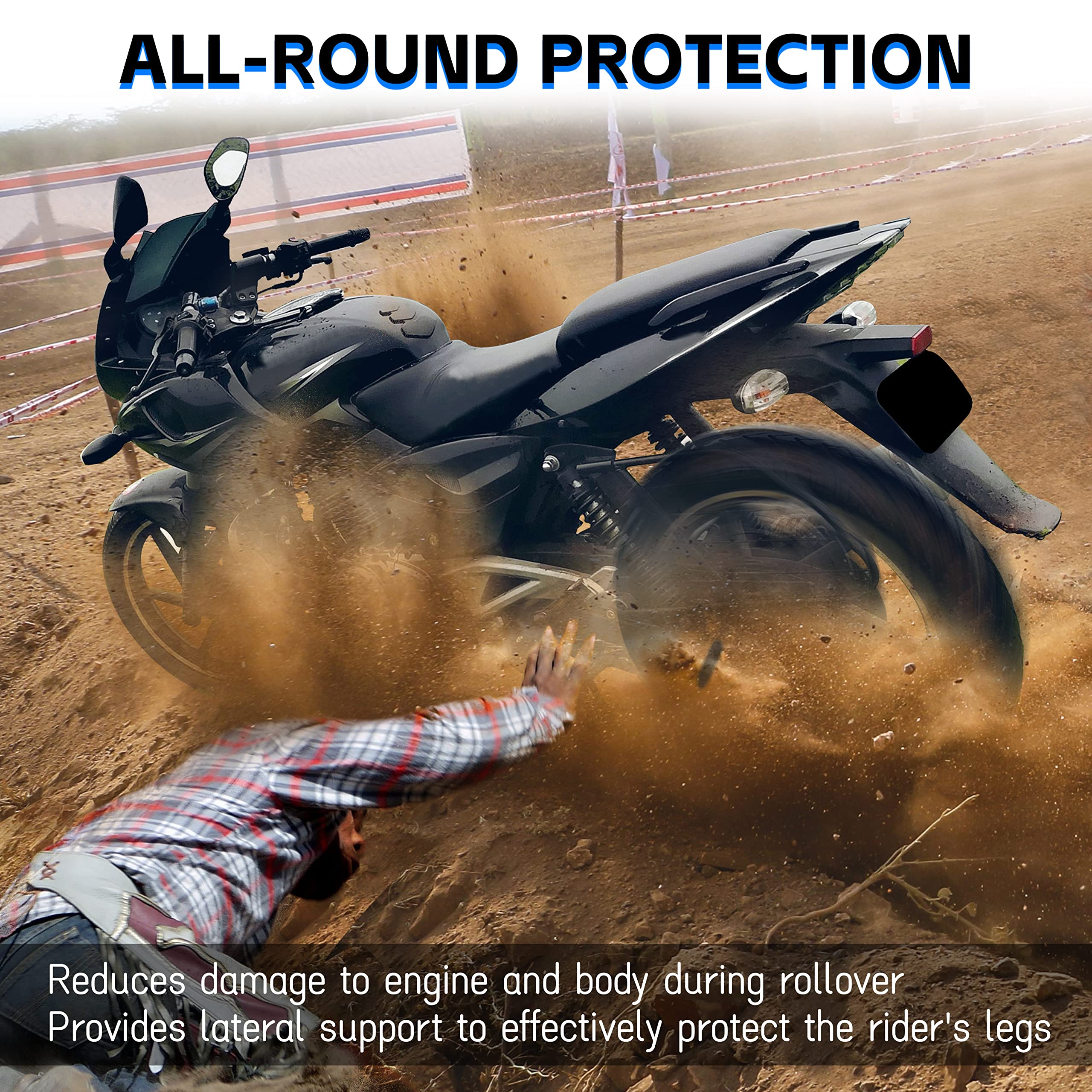 Ecotric Engine Guard Highway Crash Bar Protector Compatible With 2017-2023 Honda Rebel 300 Cmx300 / 2017-2024 Rebel 500 Cmx500 M