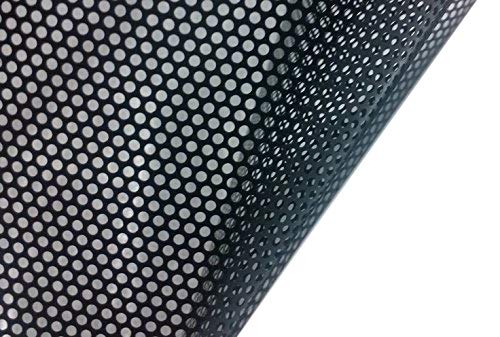 Vvivid® One-Way Perforated Black Vinyl Privacy Window Film Adhesive Glass Wrap Roll (1Ft X 48 Inches)