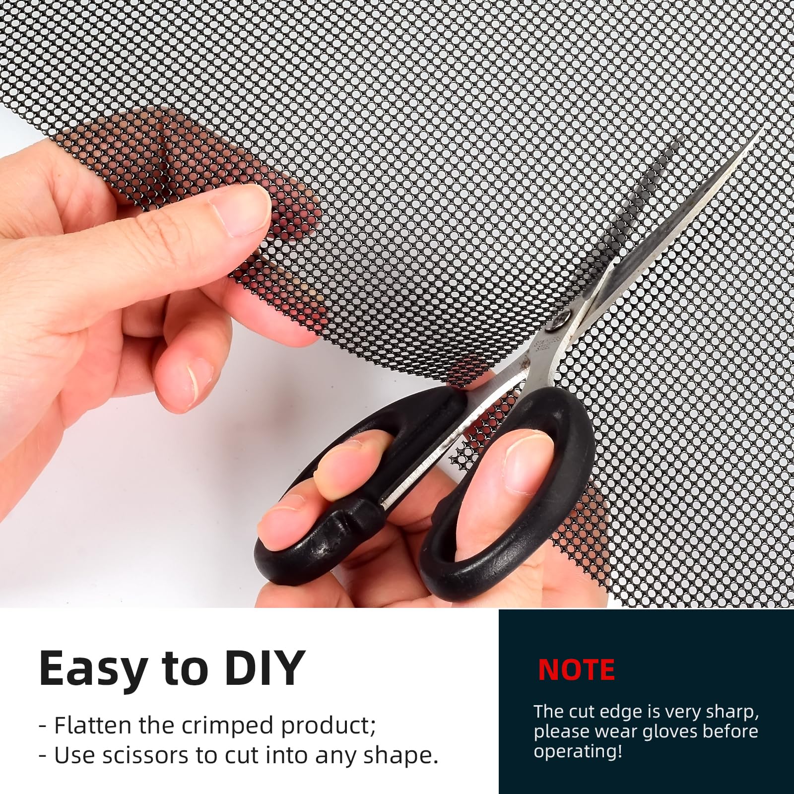 Aggauto 47In X 16In Stainless Steel Car Grill Mesh Screen, Pvc Coated 304 Stainless Steel Wire Mesh For Car Grille Vent, Cabinet