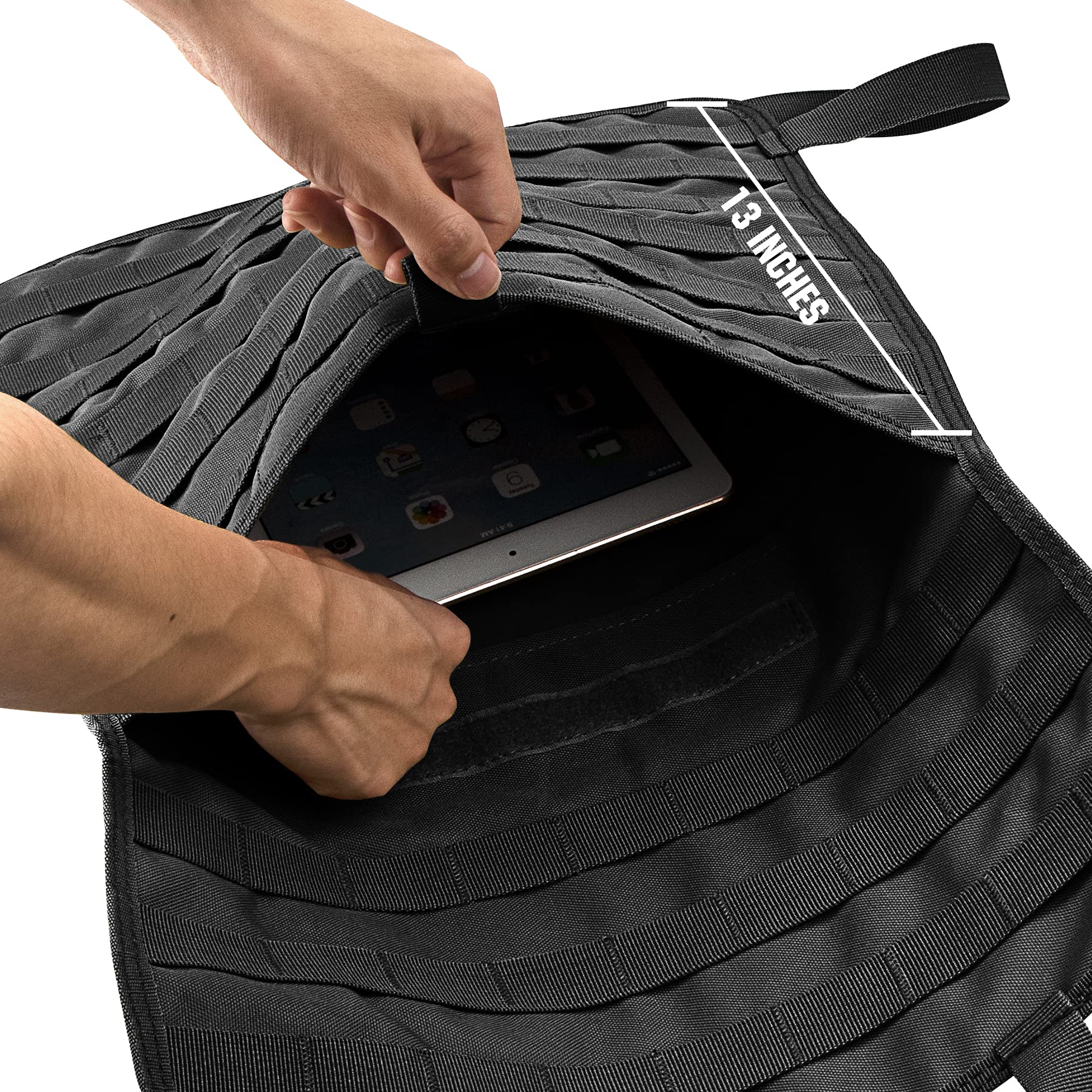 IronSeals Car Seat Back Organizer, Tactical Molle Panel Sag Proof Vehicle Seat Cover Protector Nylon Car Seat Back Hanger Bag Pa