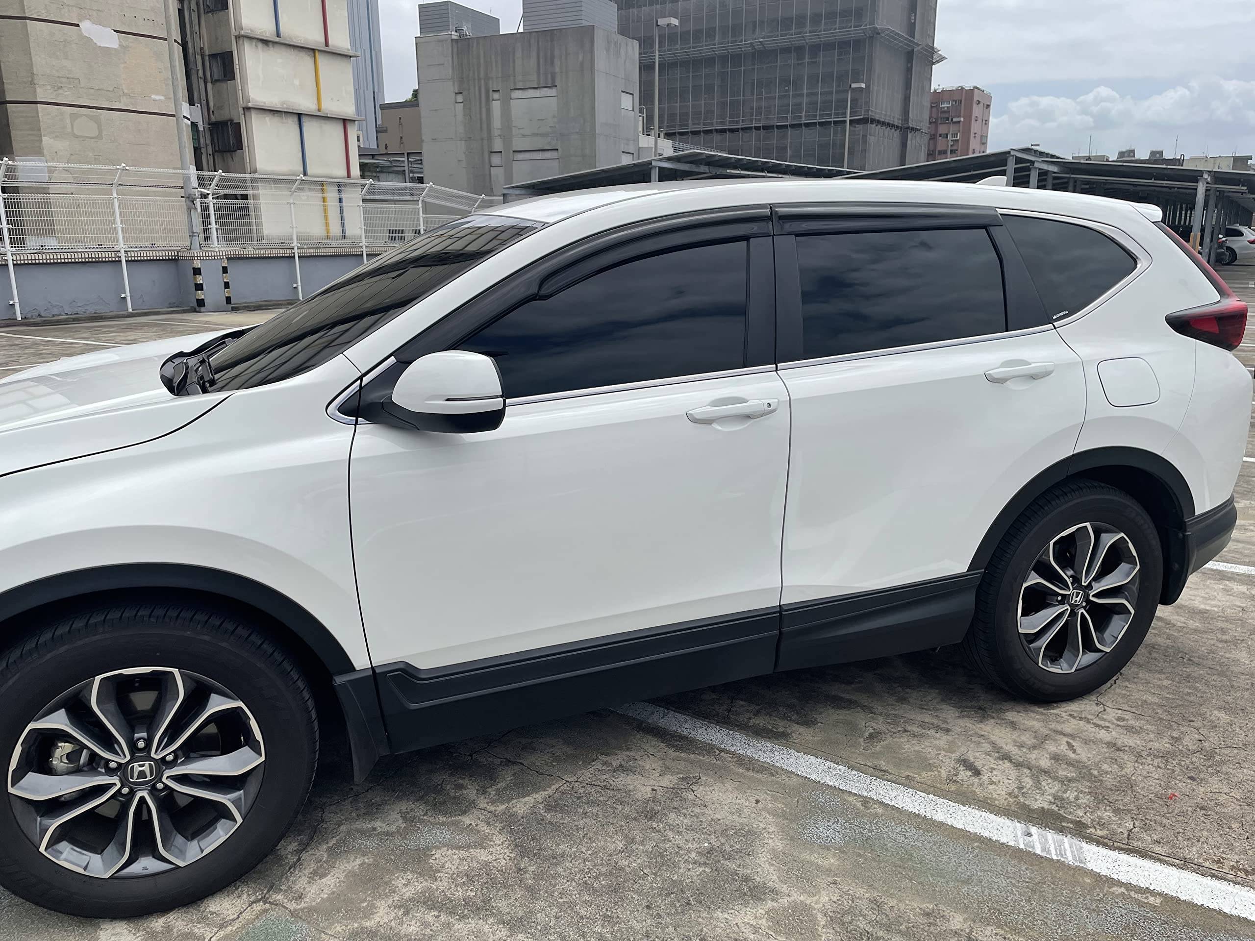 2017-2022 Tape-On Rain Guards For Honda Cr-V Side Window Deflector Visors Lx Ex Ex-L Touring 3D Wavy Jdm Style Crv Vent Shades 2