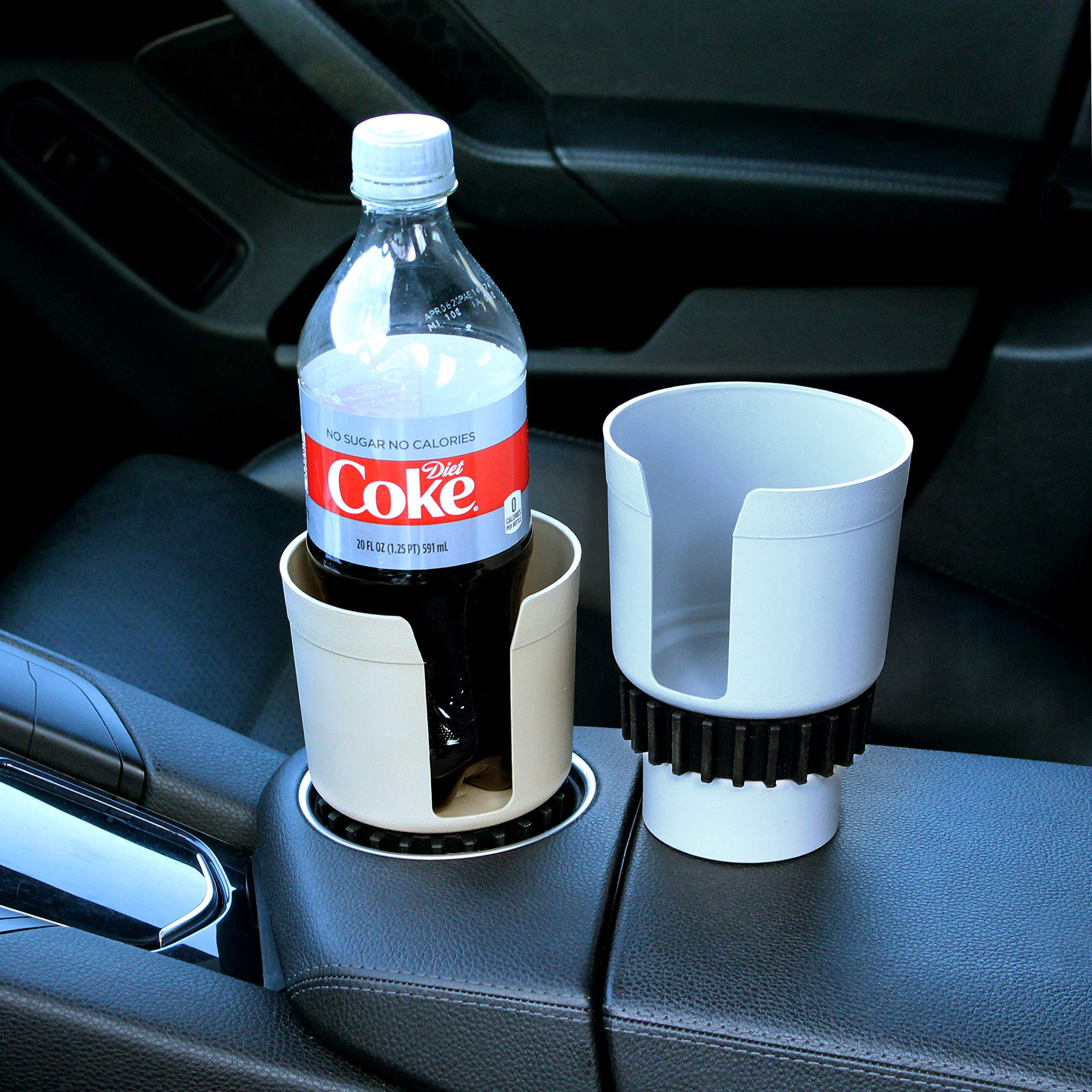 Gadjit CUP KEEPER 2.0 (2 PK) Cup Holder Adapter w/Adjustable Base for Hydro Flasks 18 21 24 oz, Yeti Tumbler 20 & 30 oz, Coffee & Travel Mugs 28 oz, Fits up to 3.25' diameters (Gray)