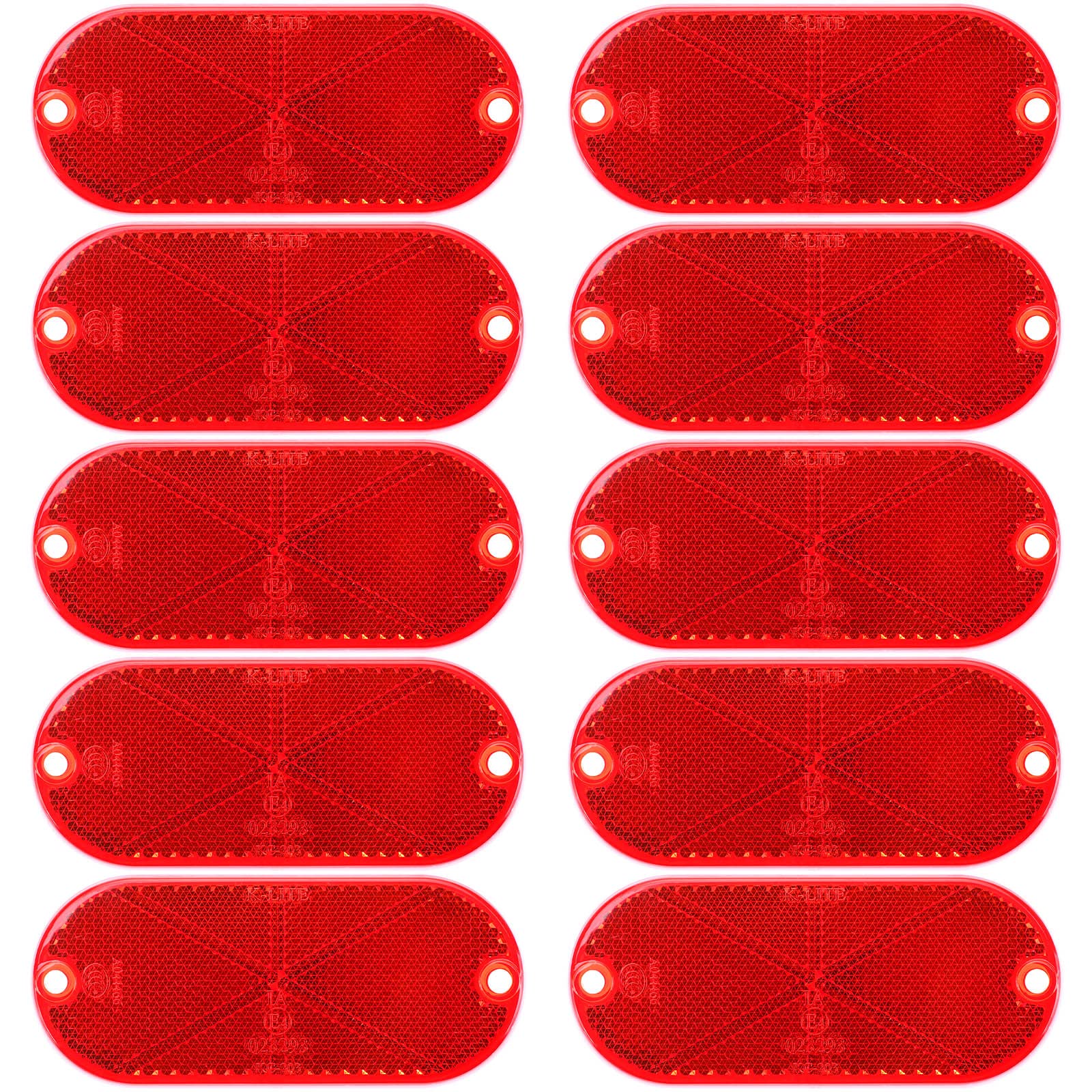 Tallew 10 Pack Front Reflector Oval Reflector for Driveway Fence Gate Posts Trailers Safety Reflectors Automobiles Boats Mailbox