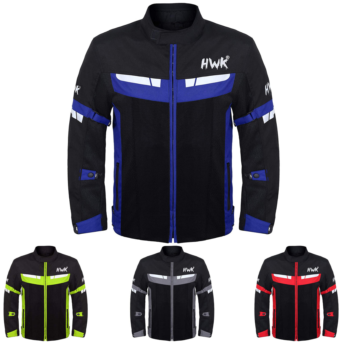 Hwk 4X-Large/Blue - Motorcycle Mesh Jacket