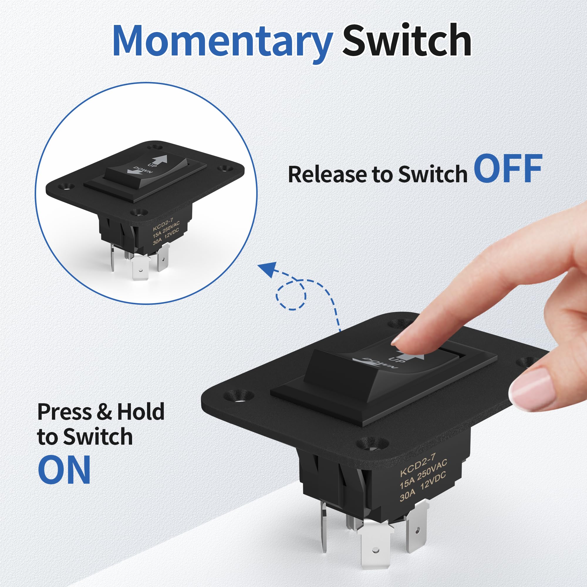 Daiertek Up Down Momentary Reverse Polarity Switch 12V 30A Dpdt Polarity Reversing Switch Rv Power Jack Switch For 5Th Wheel Ton