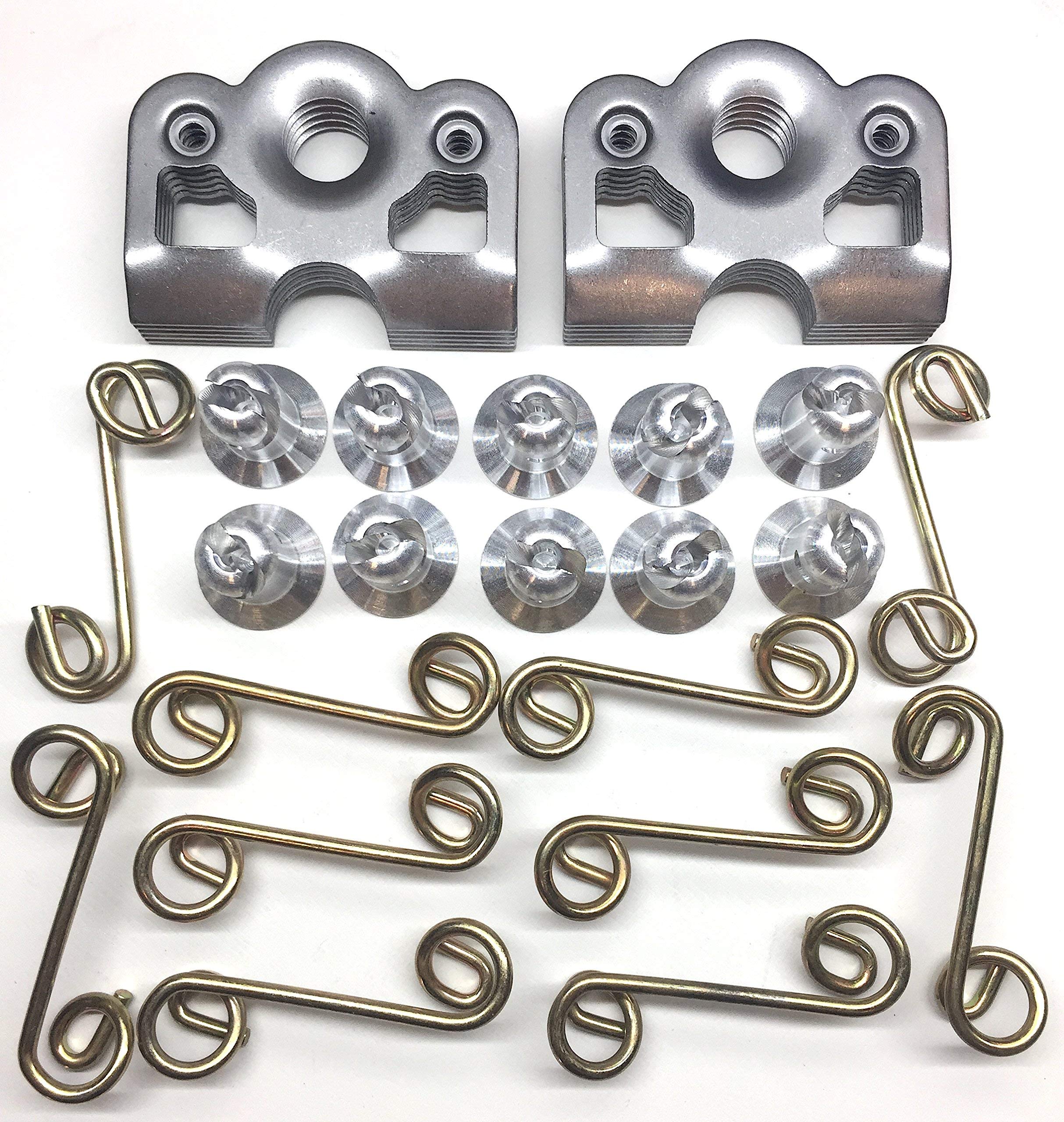 1/4 Turn Quick Release Aluminum Dzus Button with Springs and Tab Plates 10 Pack-Free Rivets !