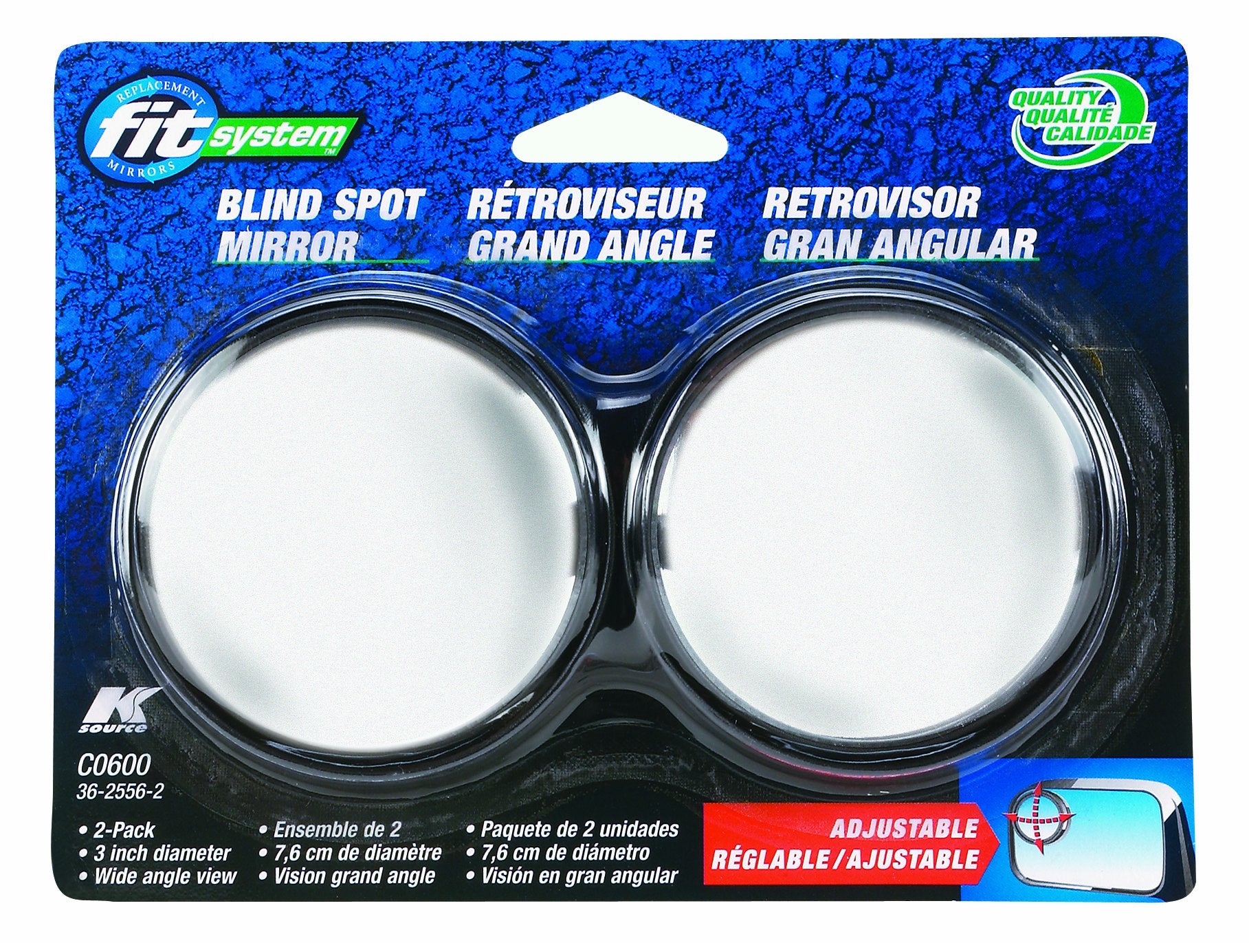 Fit System C0600 Driver/Passenger Side Replacement Spot Mirror  Pack of 2
