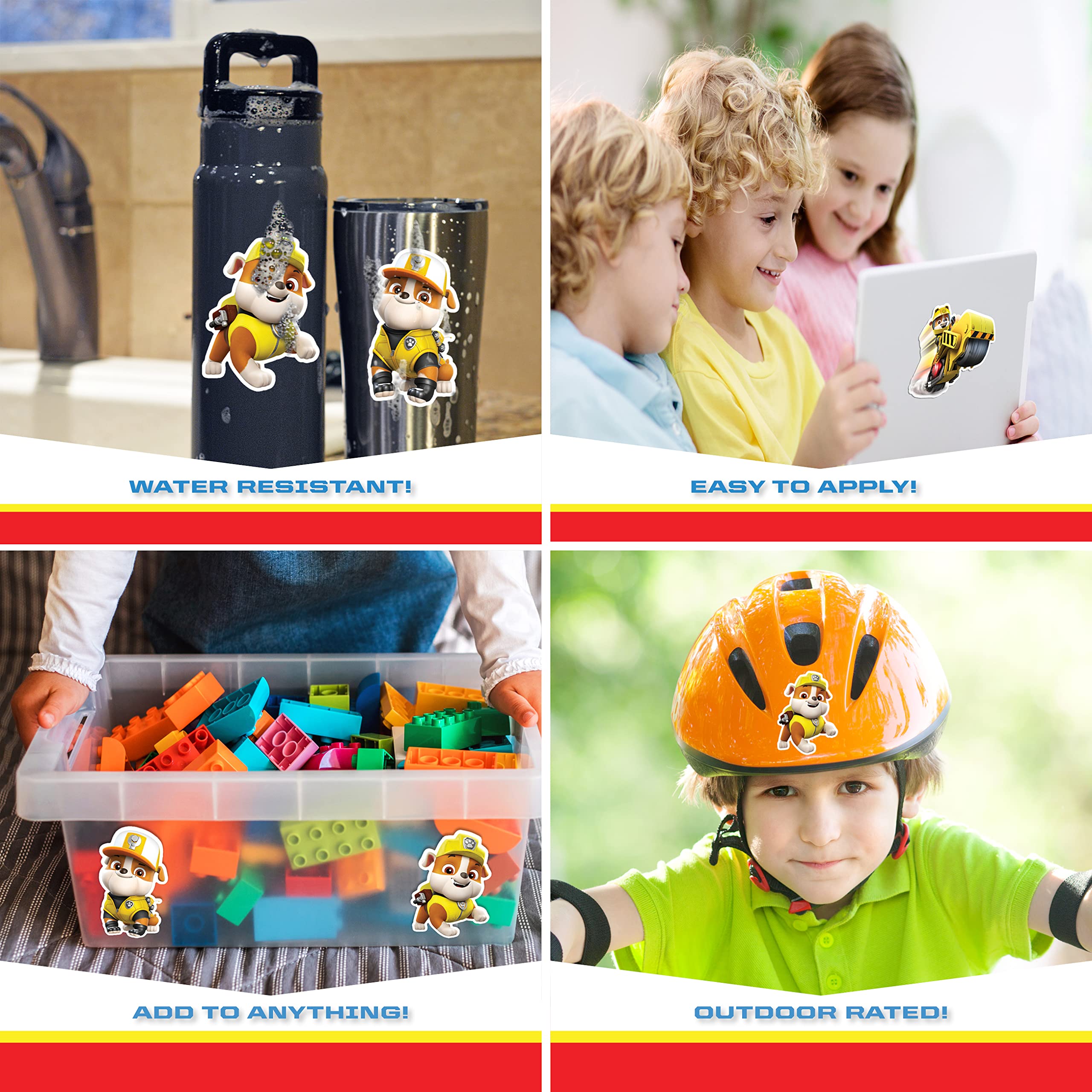 Paw Patrol Rubble Decals - Set Of 3 Rubble Stickers For Kids And Adults - Vinyl Decals For Laptop, Tumbler, Water Bottle, Vehicles - Nickelodeon Stickers