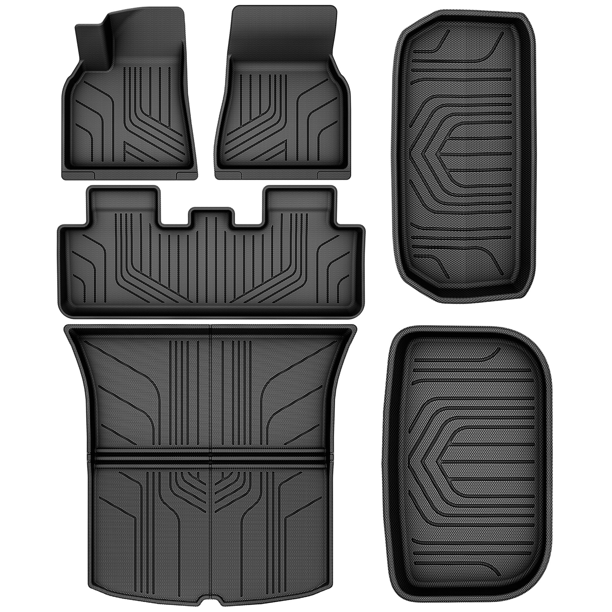 Yitamotor Floor Mats Full Set Compatible With Tesla Model Y 2021-2024 2025 5 Seater (Not Fit Model Y Juniper), All-Weather Cargo